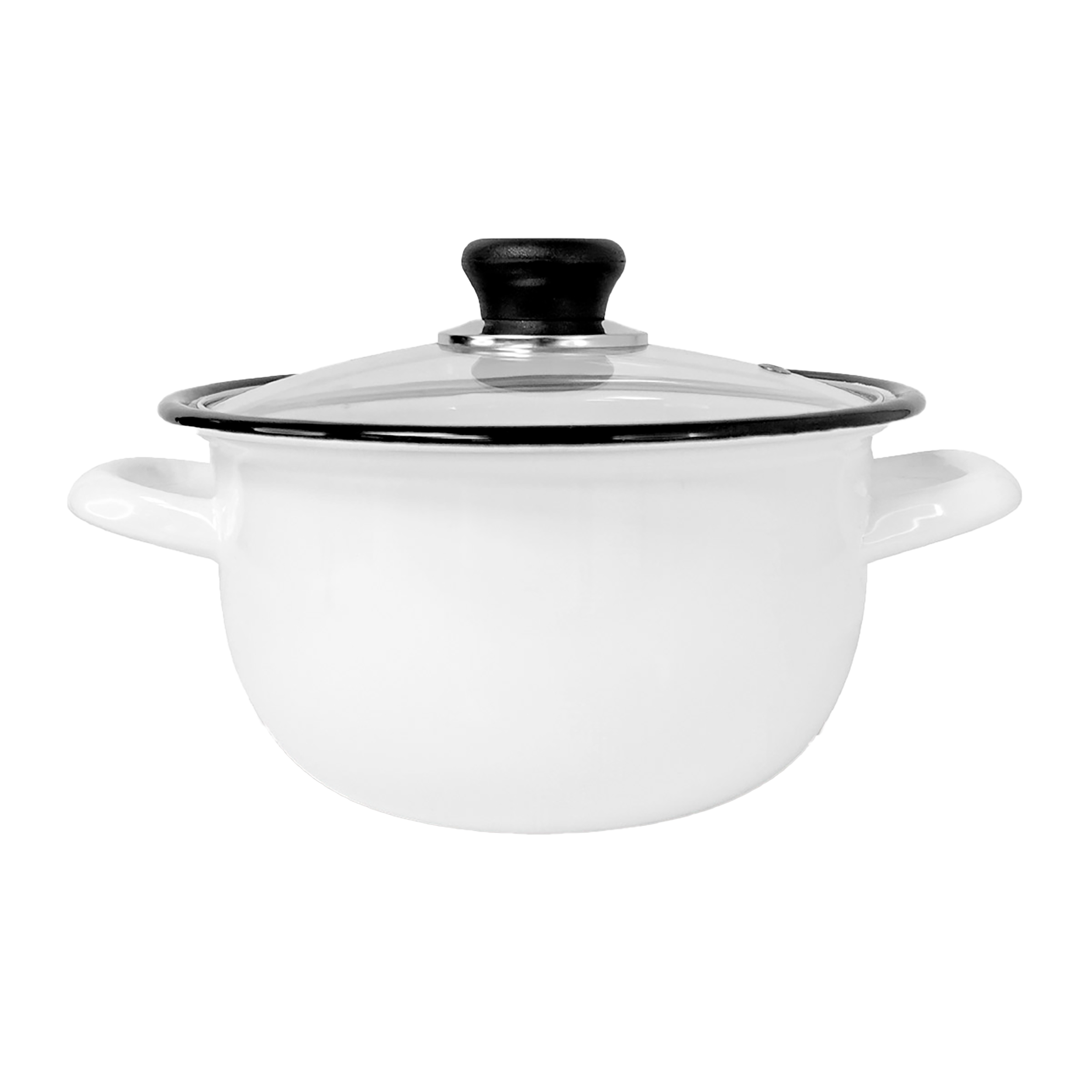 OLLA BLANCA 24 C/ TAPA VIDRIO PELTRE