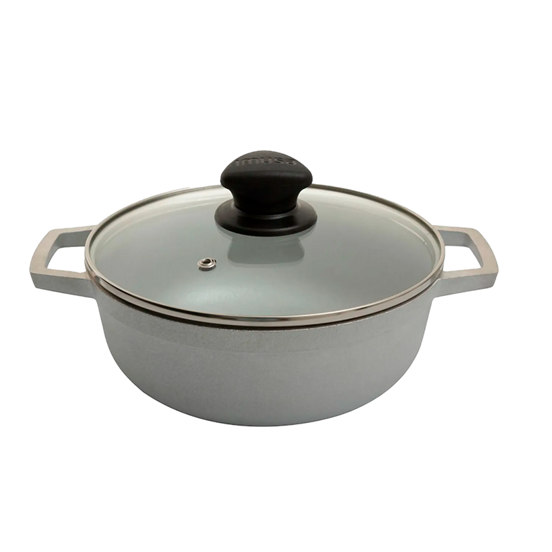 Caldero IMUSA Natural Original 24 cm con tapa de vidrio