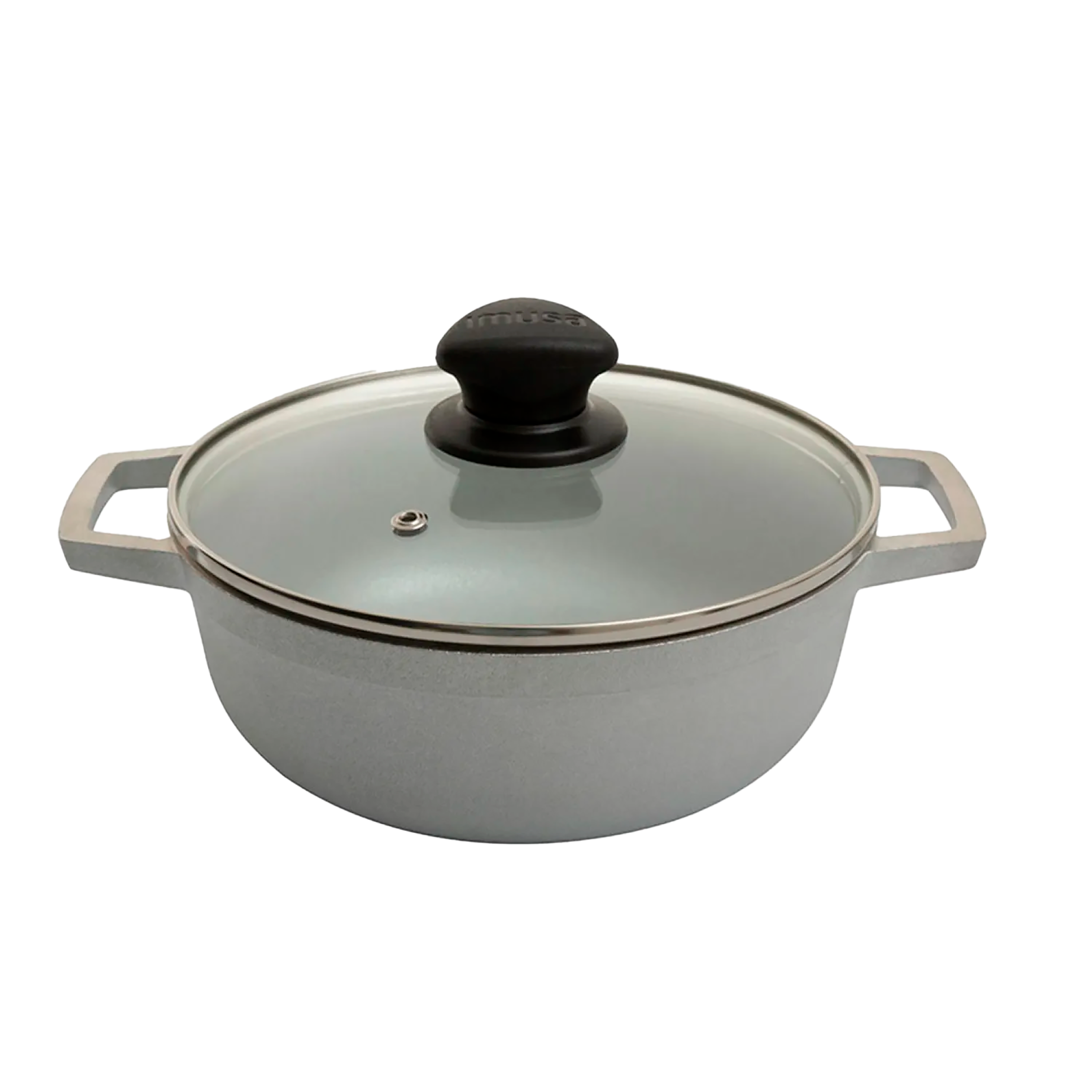 Caldero IMUSA Natural Original 30 cm con tapa de vidrio