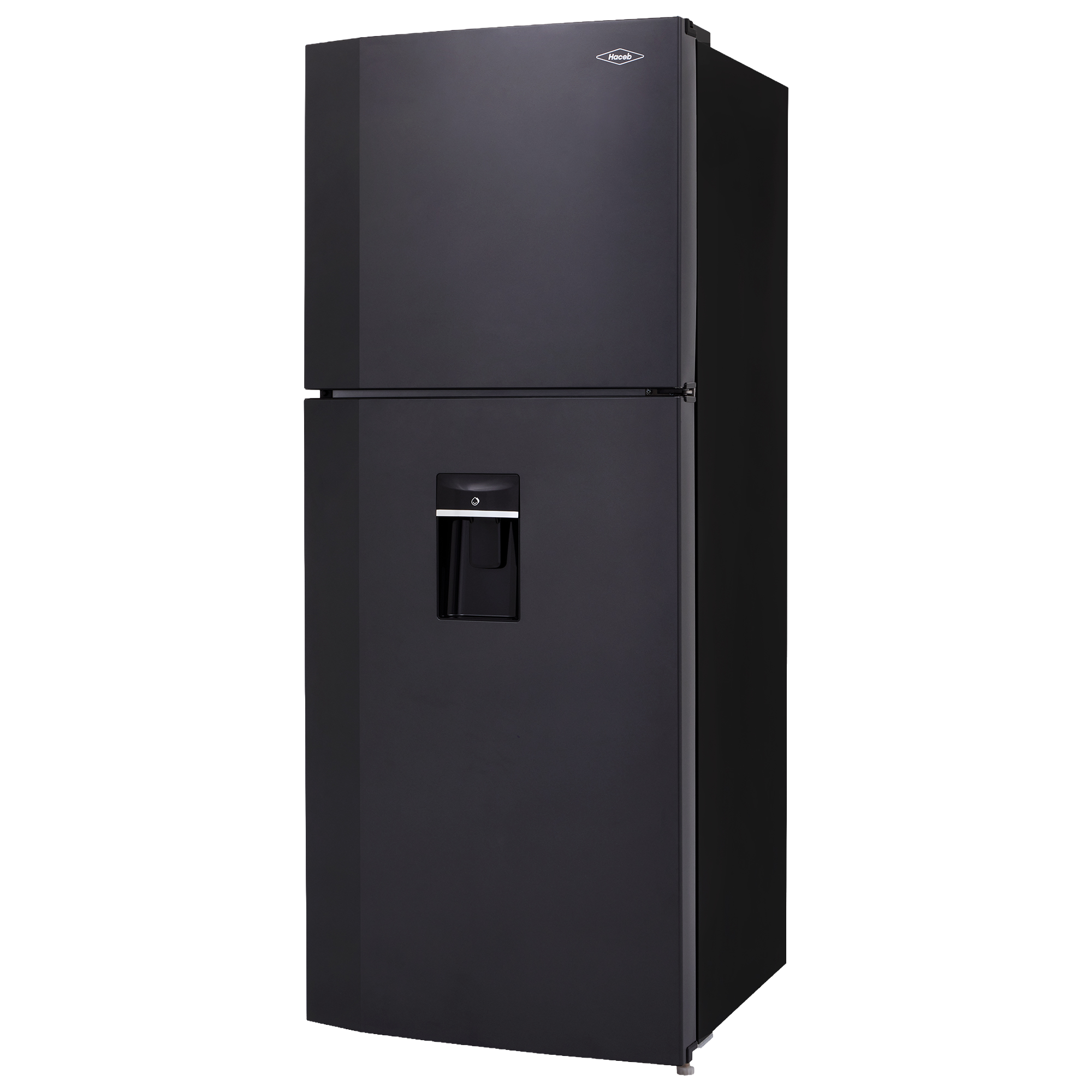 Nevera HACEB No frost Congelador Superior 391 litros N404 Manija Integrada Dispensador de Agua Gris Plomo
