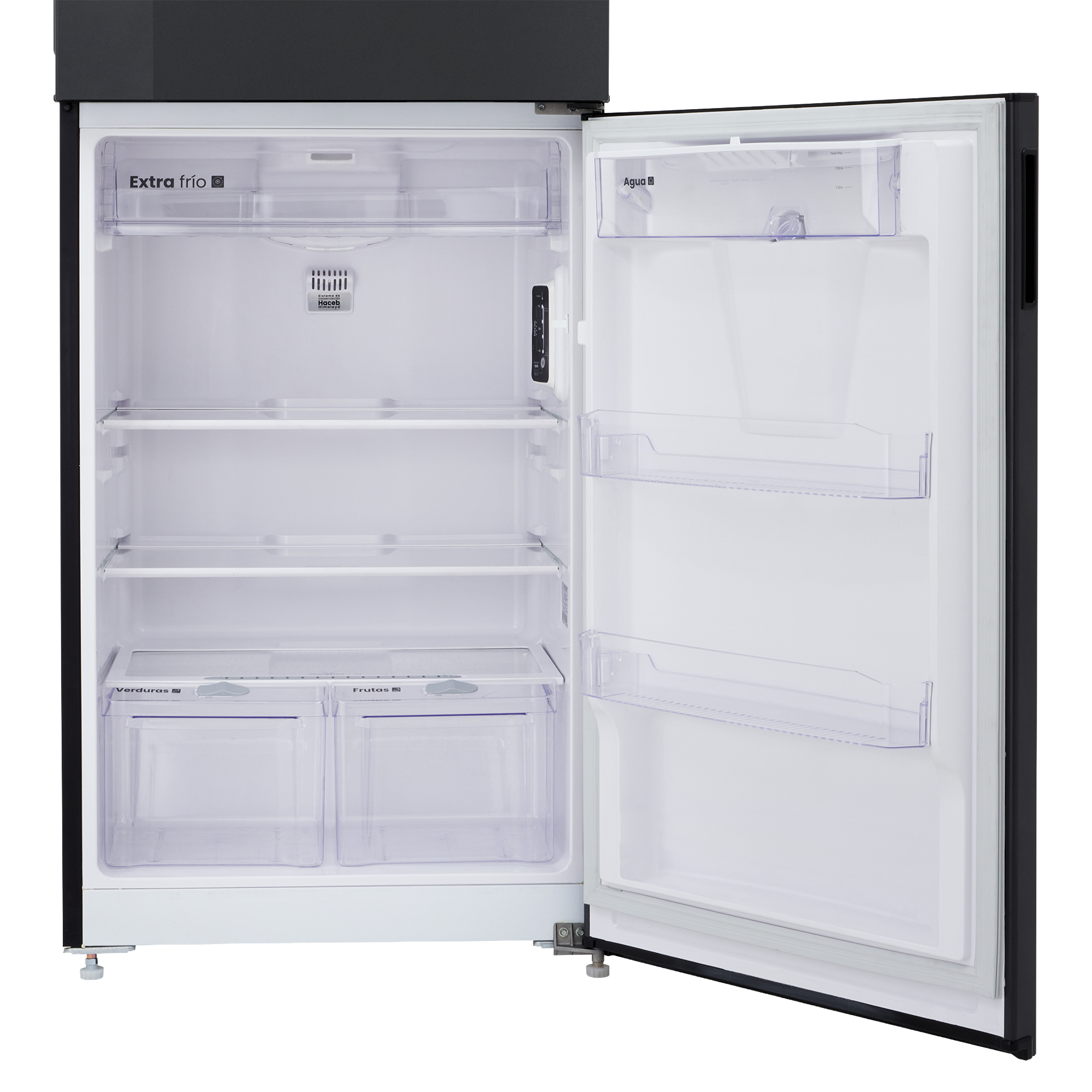 Nevera HACEB No frost Congelador Superior 391 litros N404 Manija Integrada Dispensador de Agua Gris Plomo