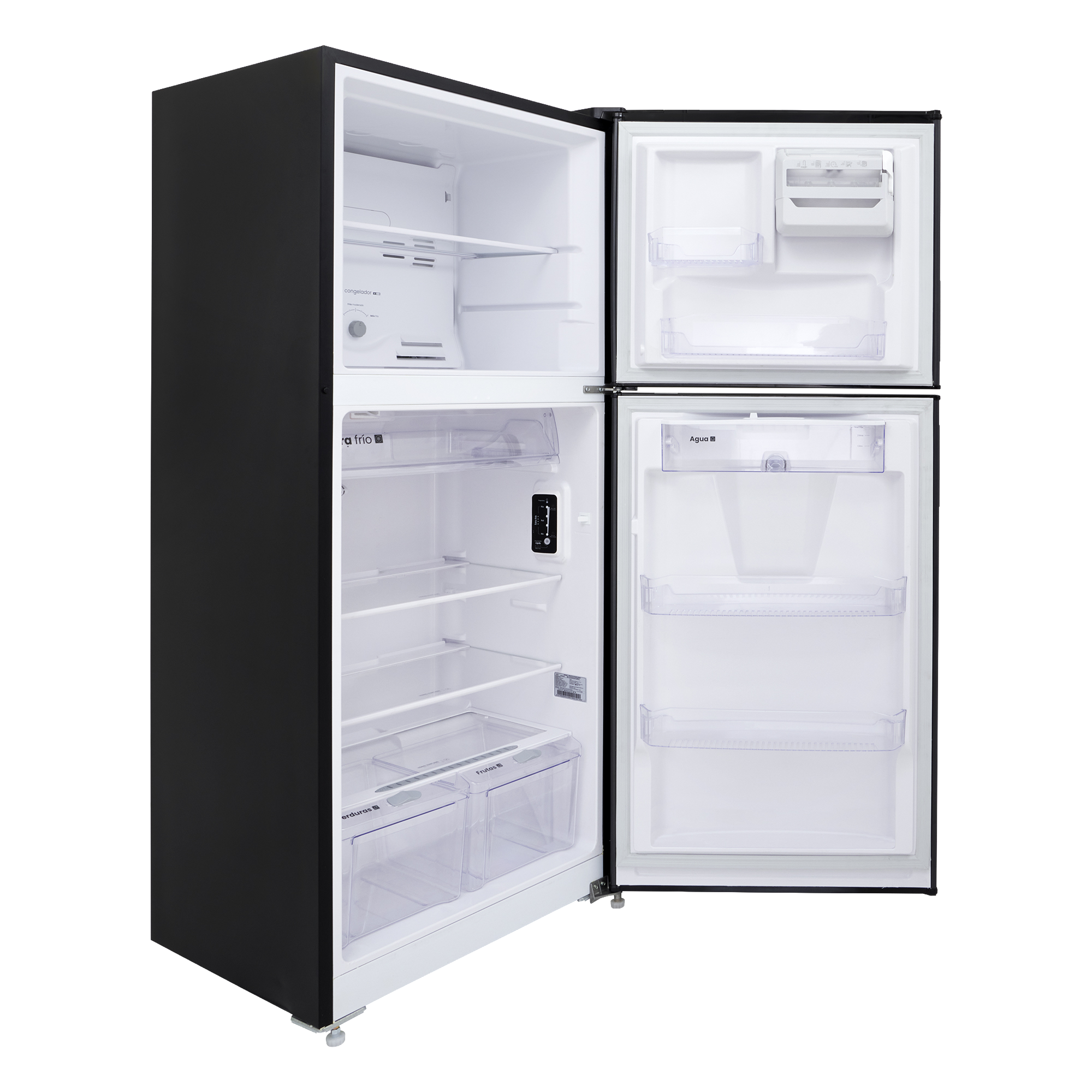 Nevera HACEB No frost Congelador Superior 391 litros N404 Manija Integrada Dispensador de Agua Gris Plomo