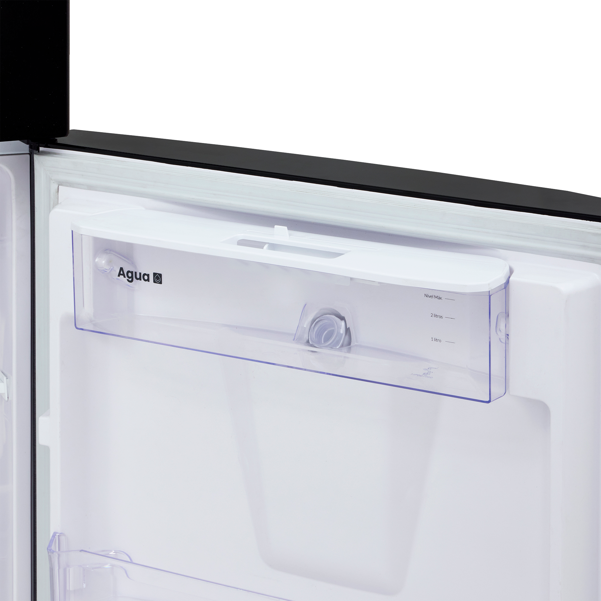 Nevera HACEB No frost Congelador Superior 428 litros N448 Manija Integrada Panel Digital Dispensador de Agua Negro Cósmico