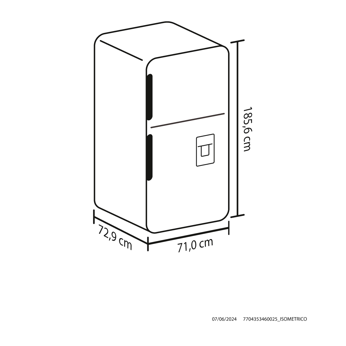 Nevera HACEB No frost Congelador Superior 428 litros N448 Manija Integrada Panel Digital Dispensador de Agua Negro Cósmico