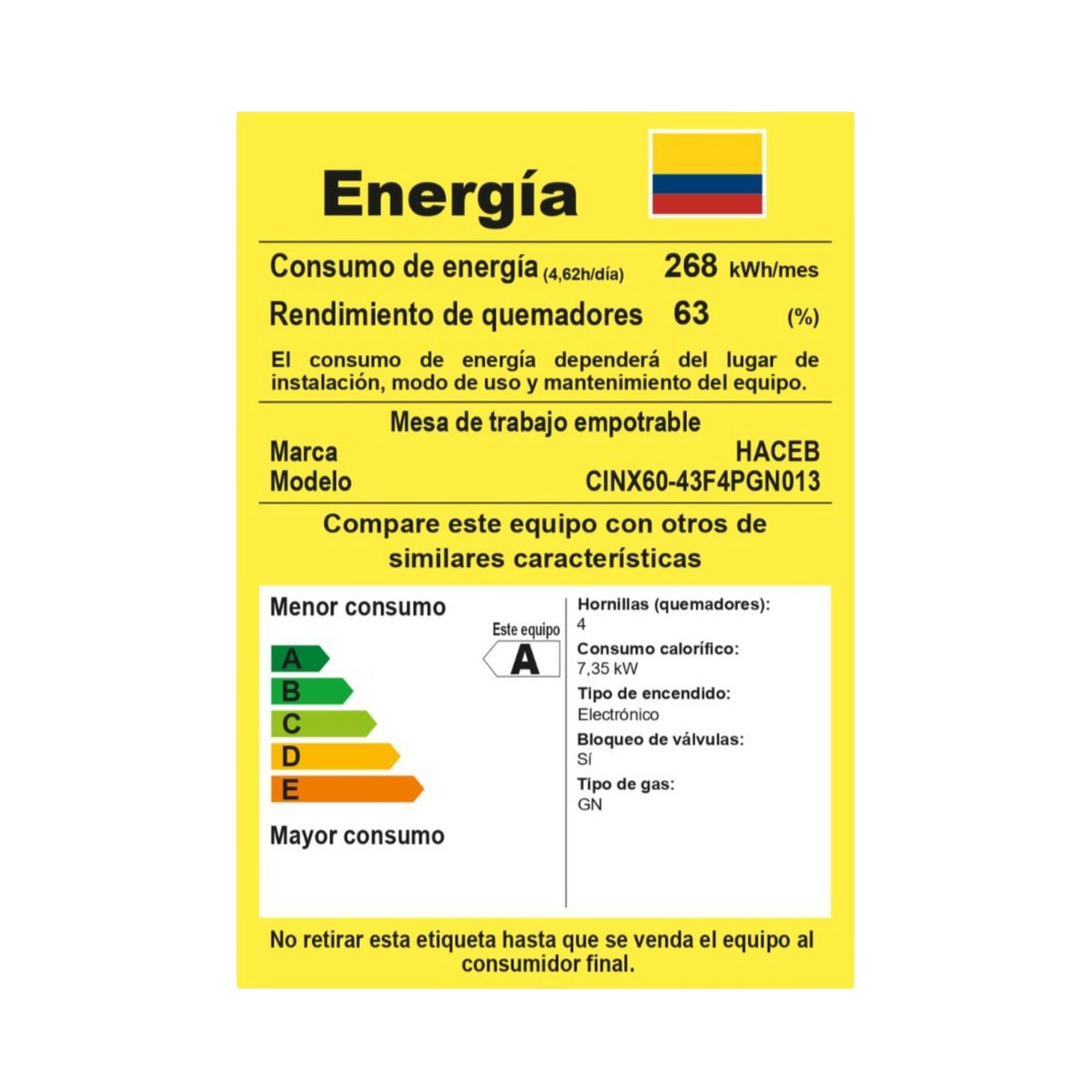 ESTUFA EMP 60-43CM HF G/NATURAL