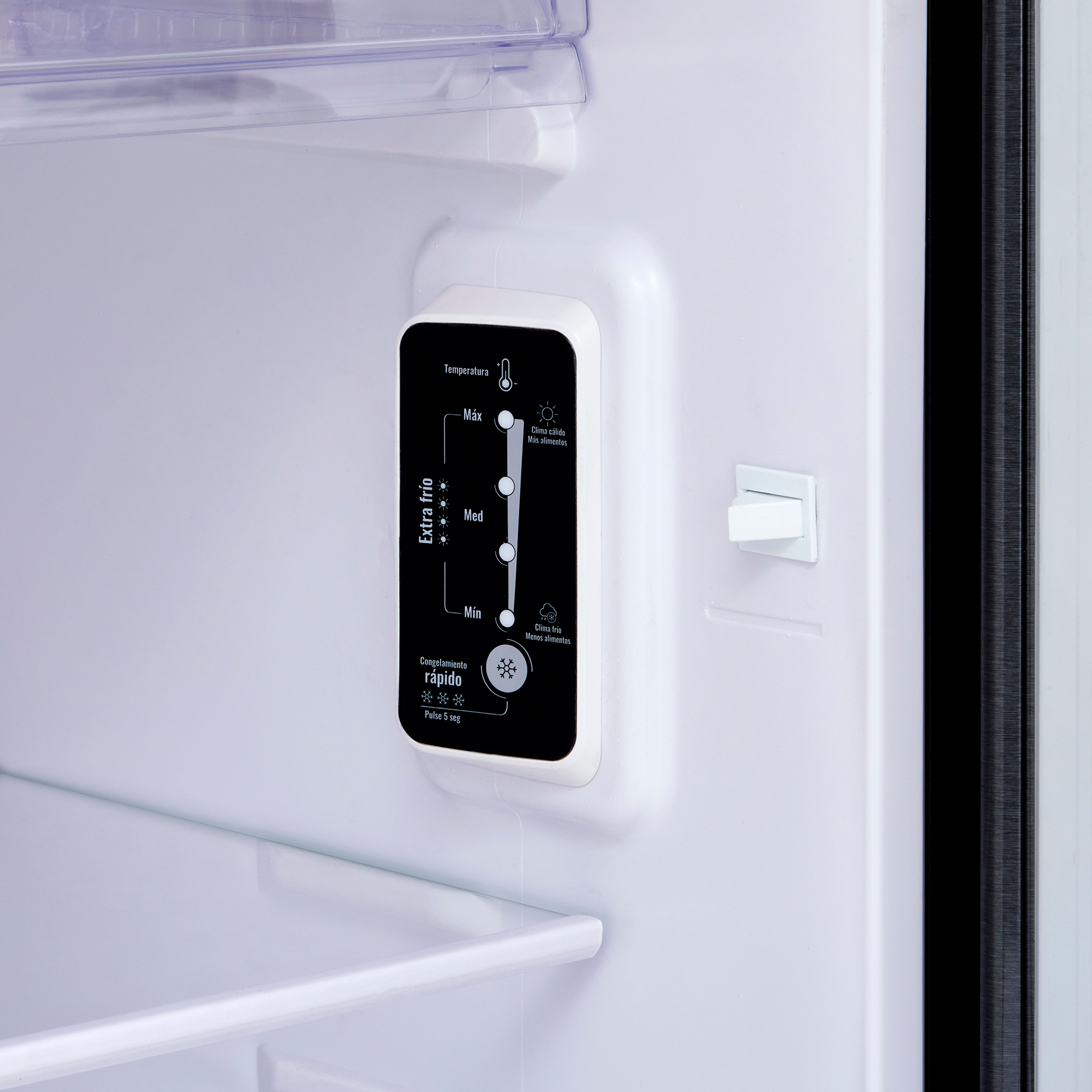 Nevera HACEB No frost Congelador Superior 391 litros N404 Manija Externa Dispensador de Agua Gris Titanio