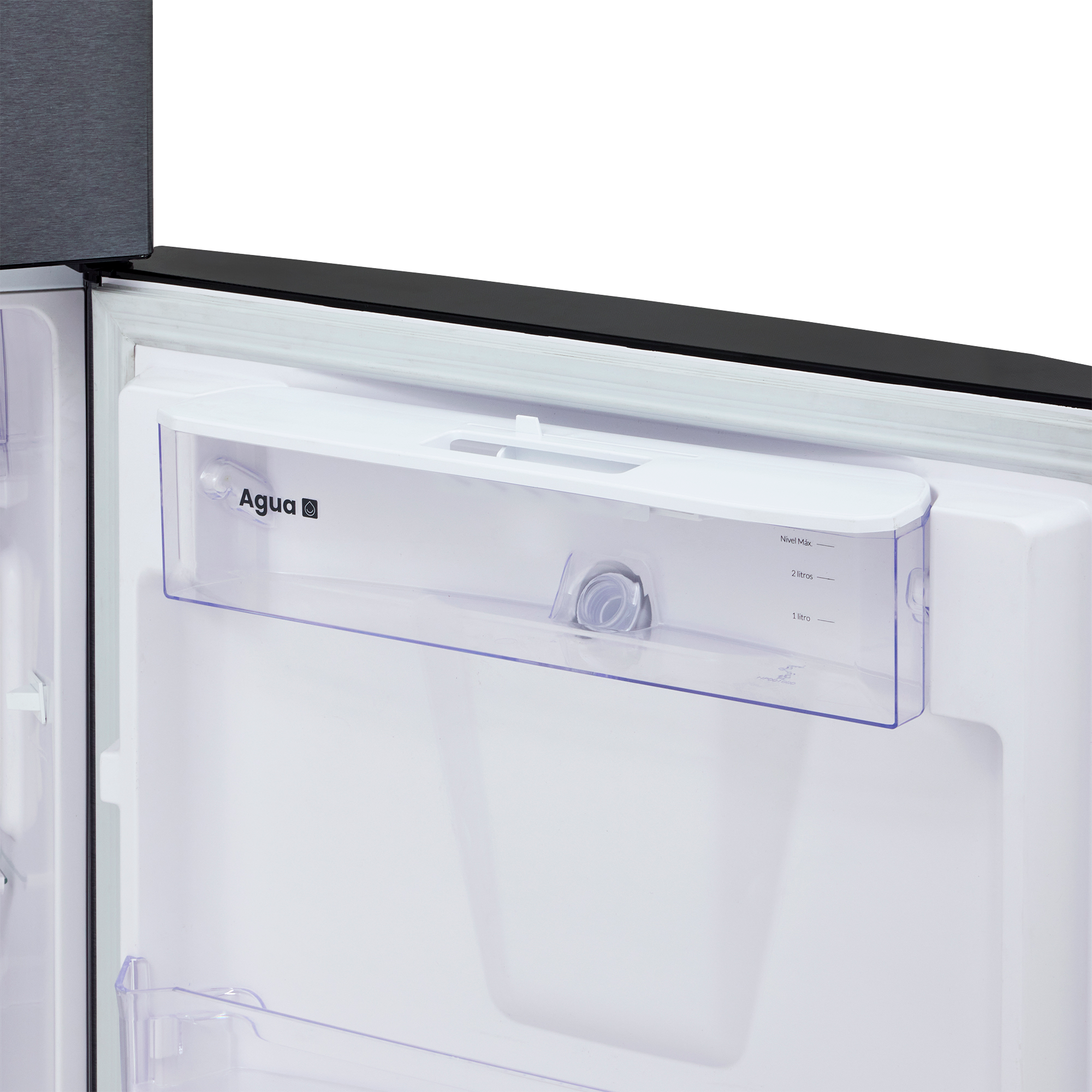 Nevera HACEB No frost Congelador Superior 391 litros N404 Manija Externa Dispensador de Agua Gris Titanio