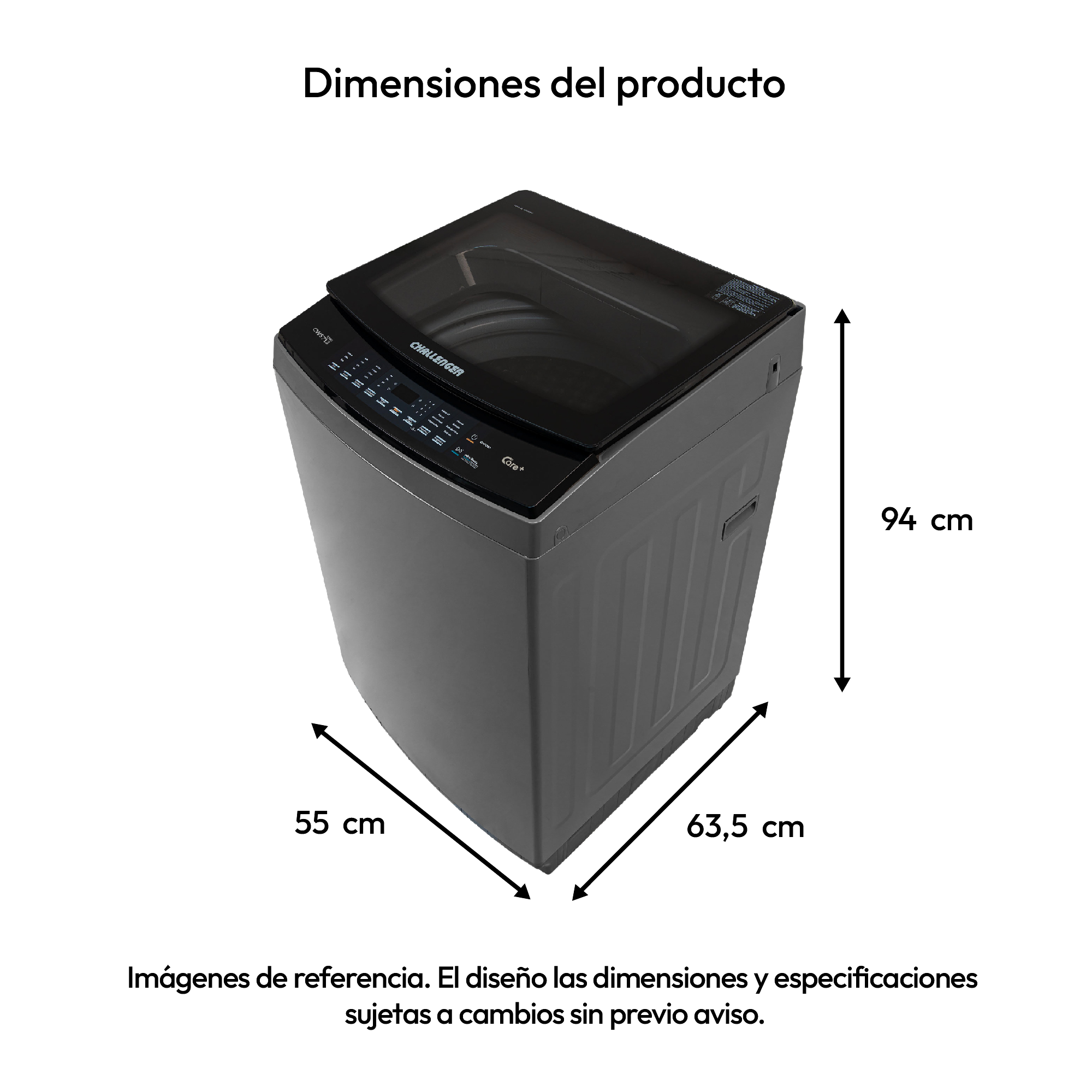 LAVADORA 13KG ON-OFF/DARK GRAY CHALLENGE