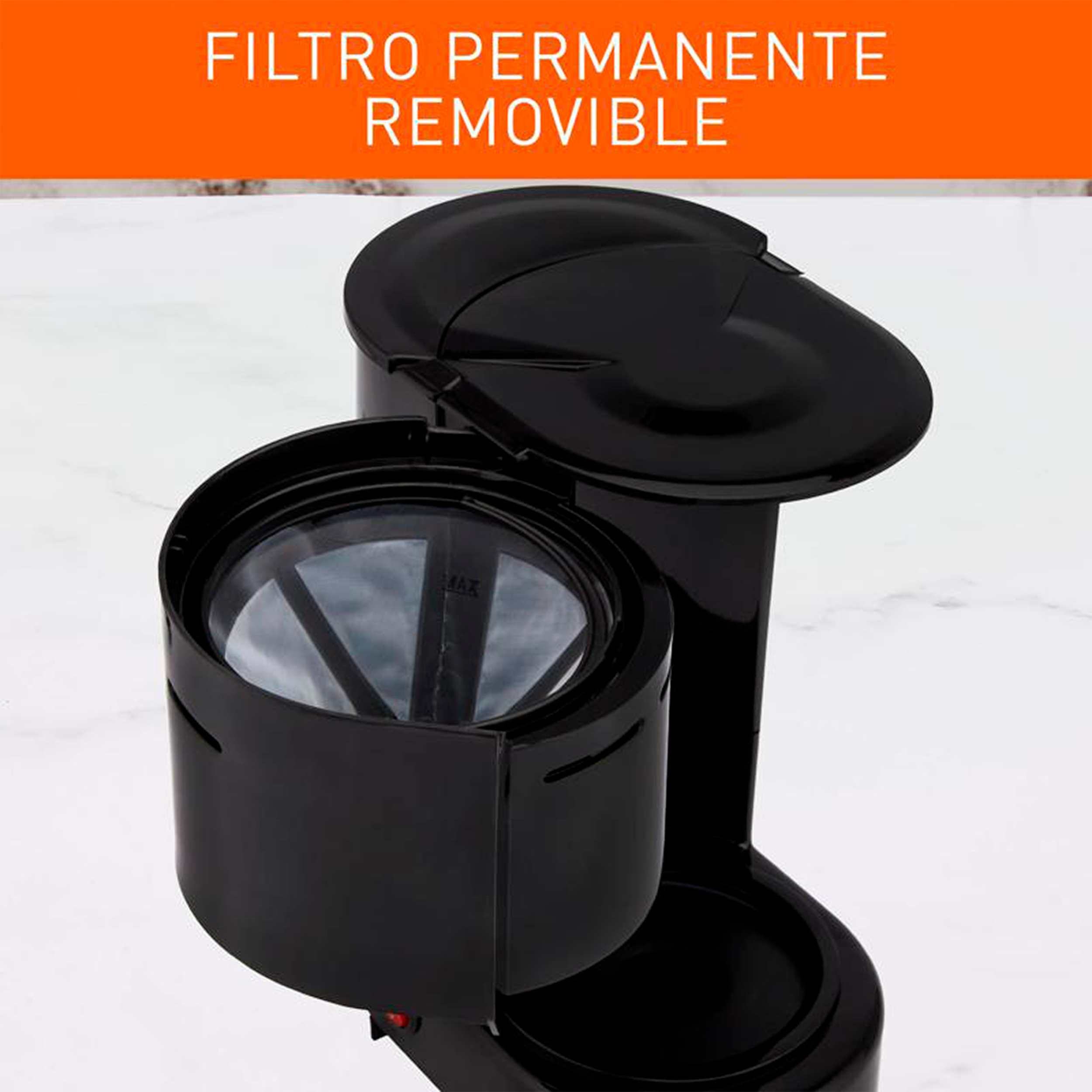 Cafetera de filtro IMUSA Café City 6 Tazas Negra