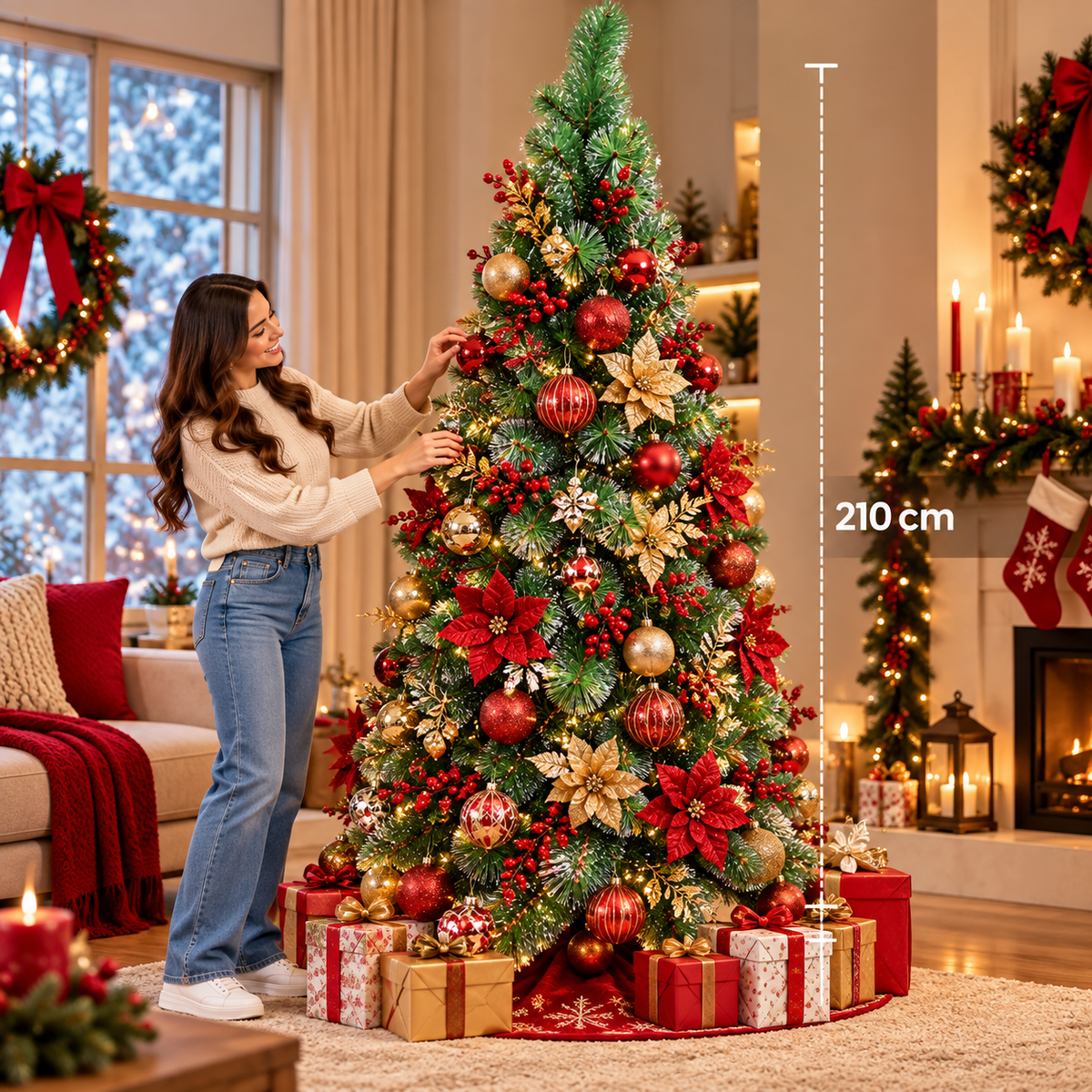 Árbol de Navidad Verde 210 cm 598 Ramas HBC – Ref. 9217-07