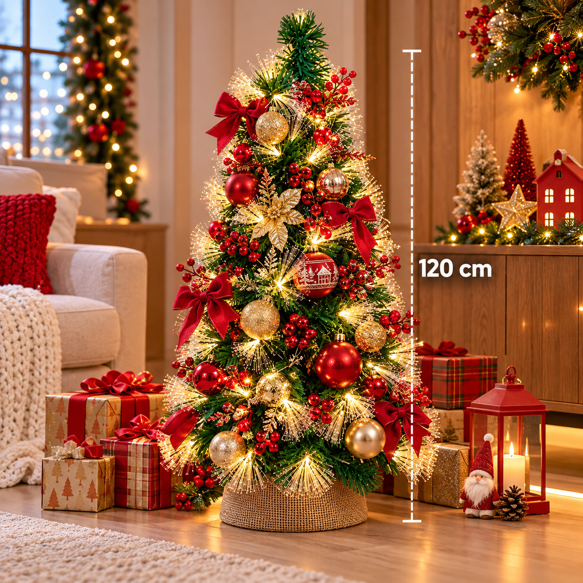 Árbol de Navidad Verde 120 cm 125 Ramas HBC – Ref. 9217-10