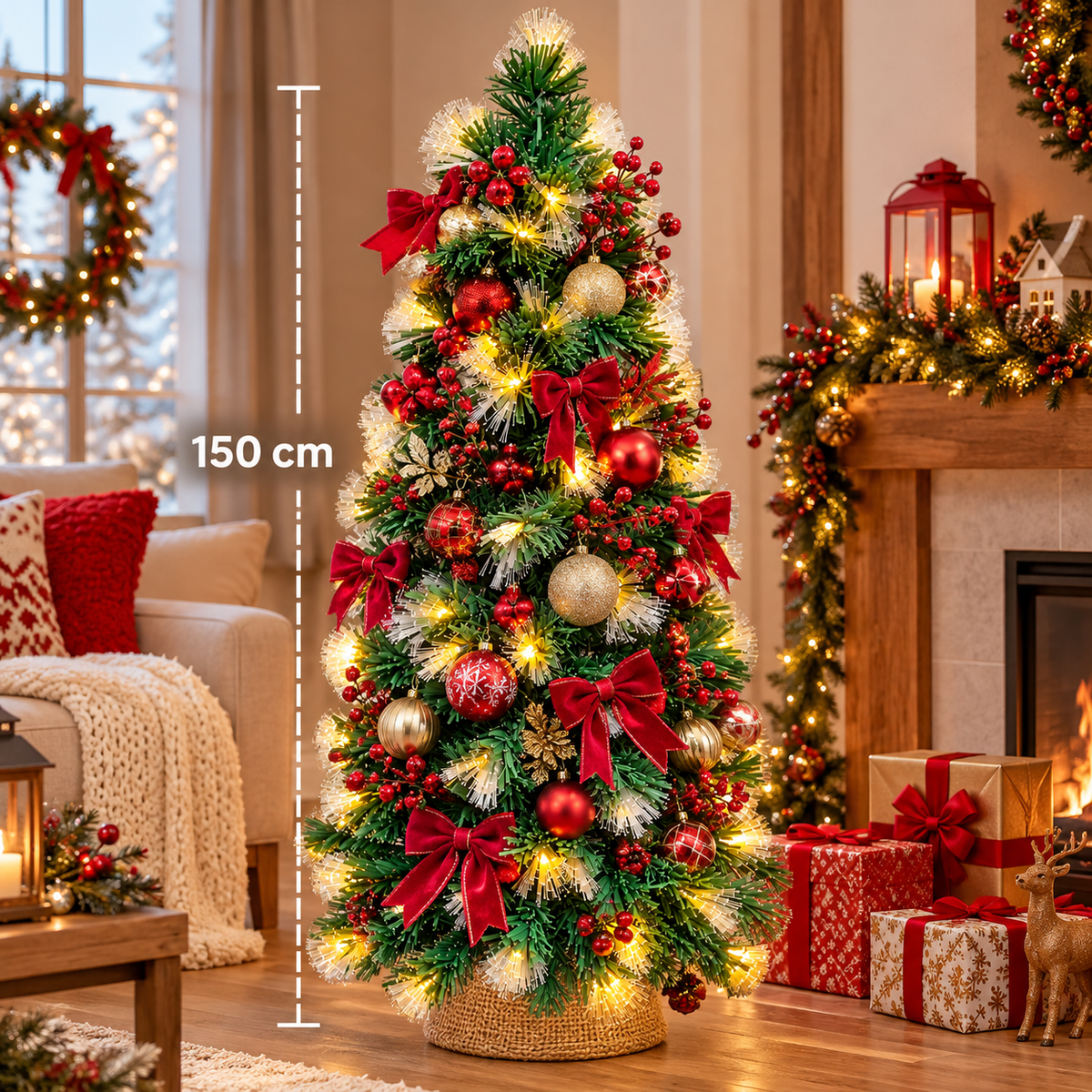 Árbol de Navidad Verde 150 cm 170 Ramas HBC – Ref. 9217-11