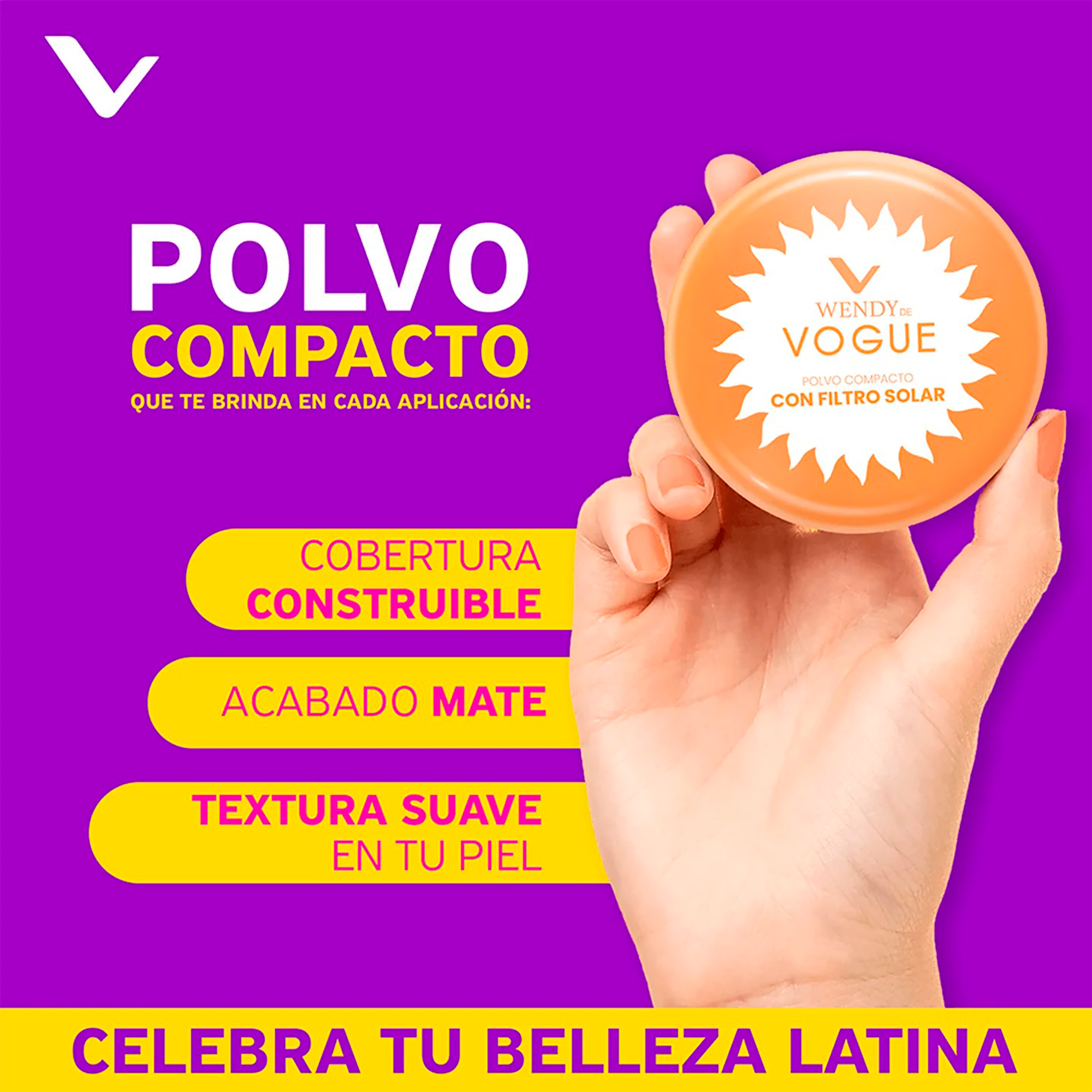 POLVO COMPACTO FILTRO SOLAR WENDY 01 VOGUE