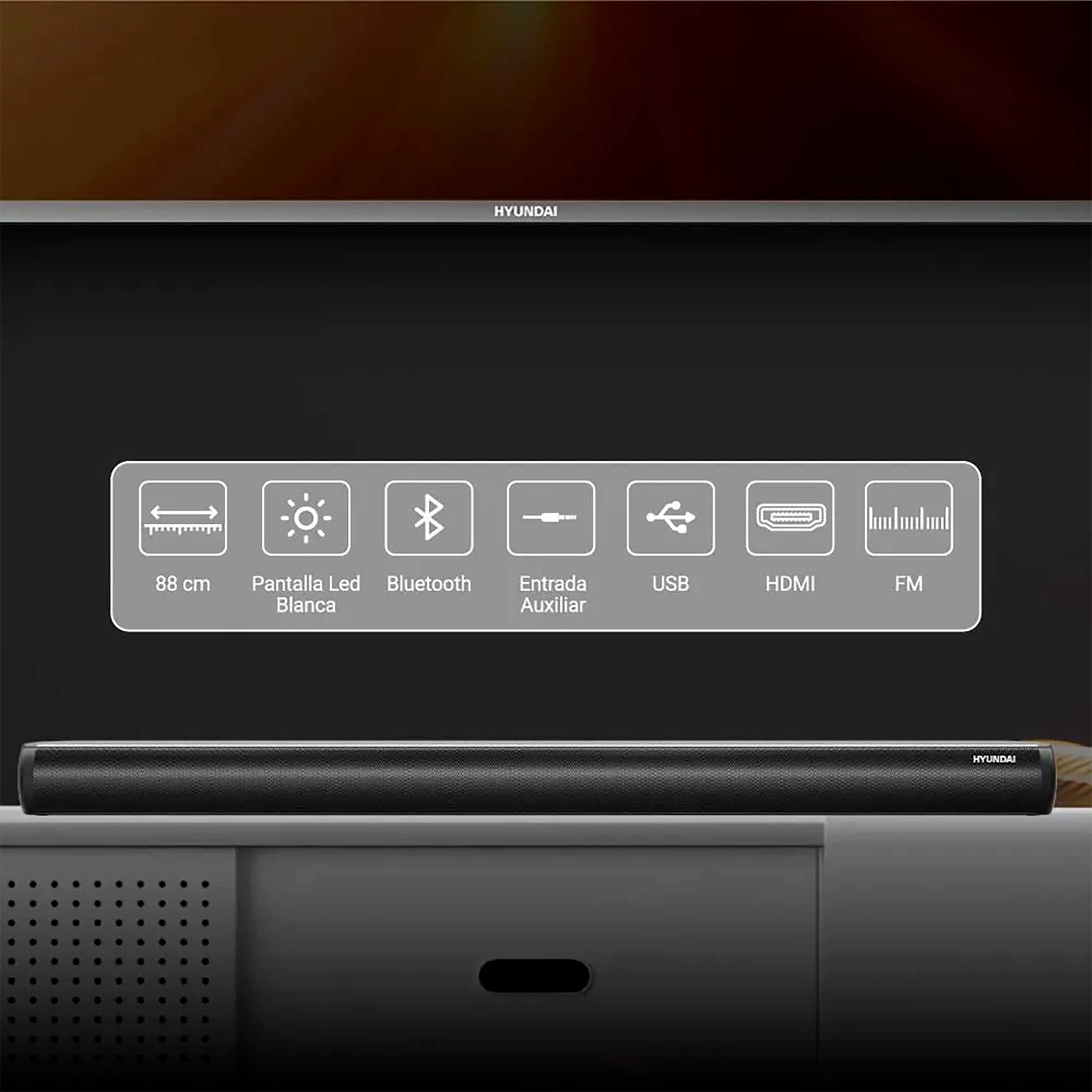 Barra de Sonido HYUNDAI HYSB336 80 Watts Negro