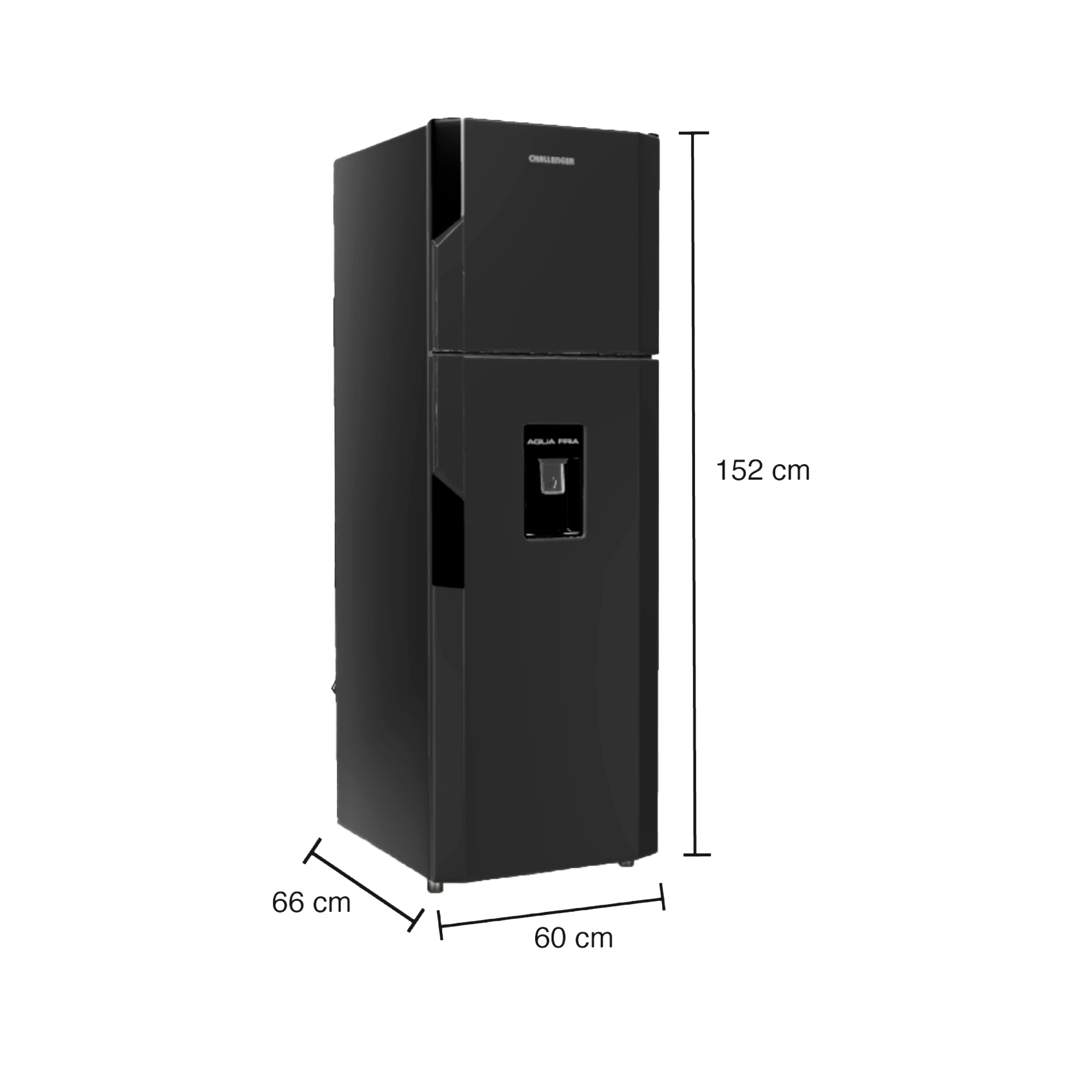 Nevera CHALLENGER No Frost Congelador Superior 231 Litros CR249 Titanium