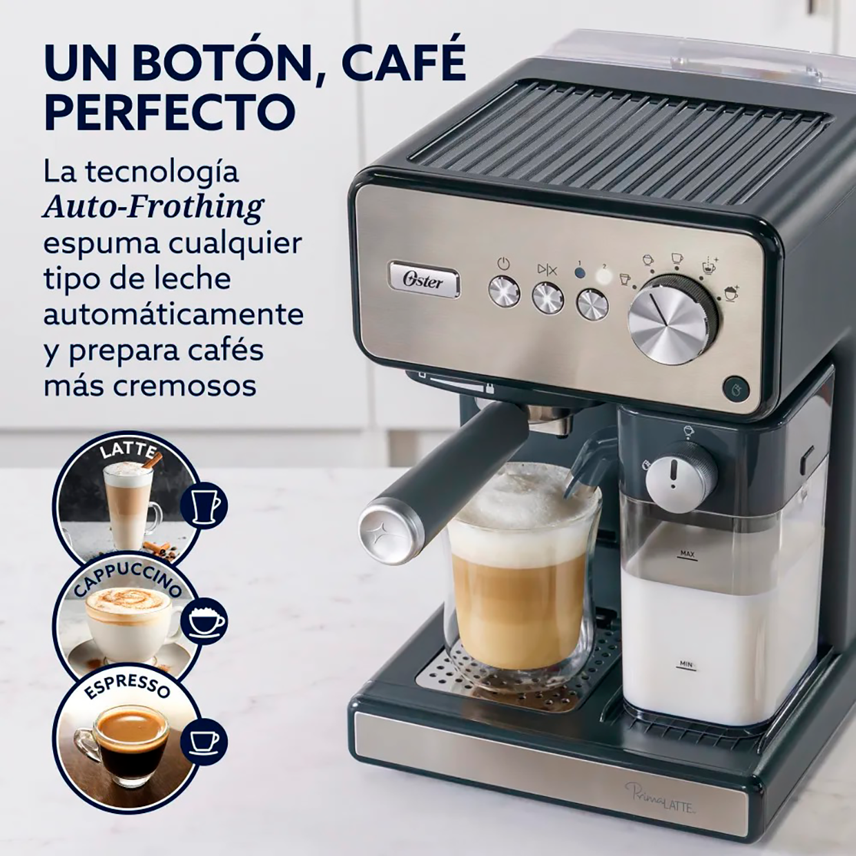 CAFETERA EXPRESO PRIMALATTE 15 BAR OSTER