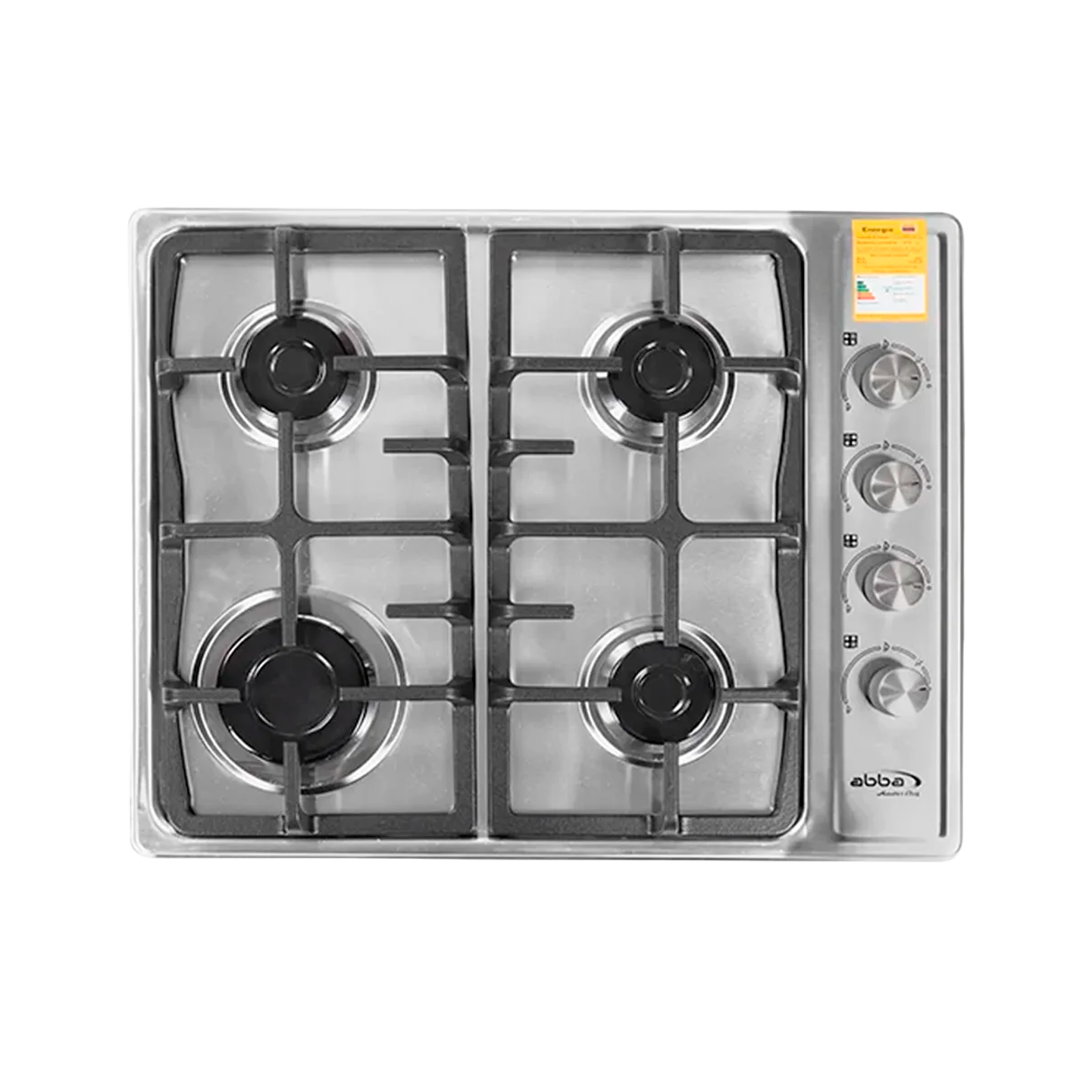 COCINA INOX 4PTS GAS EA PARRILLA HIERRO
