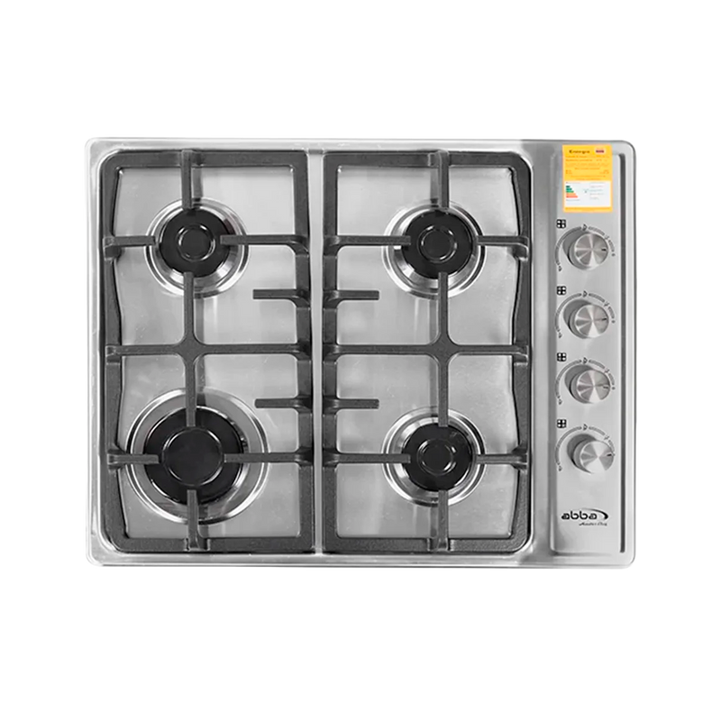 COCINA INOX 4PTS GAS EA PARRILLA HIERRO