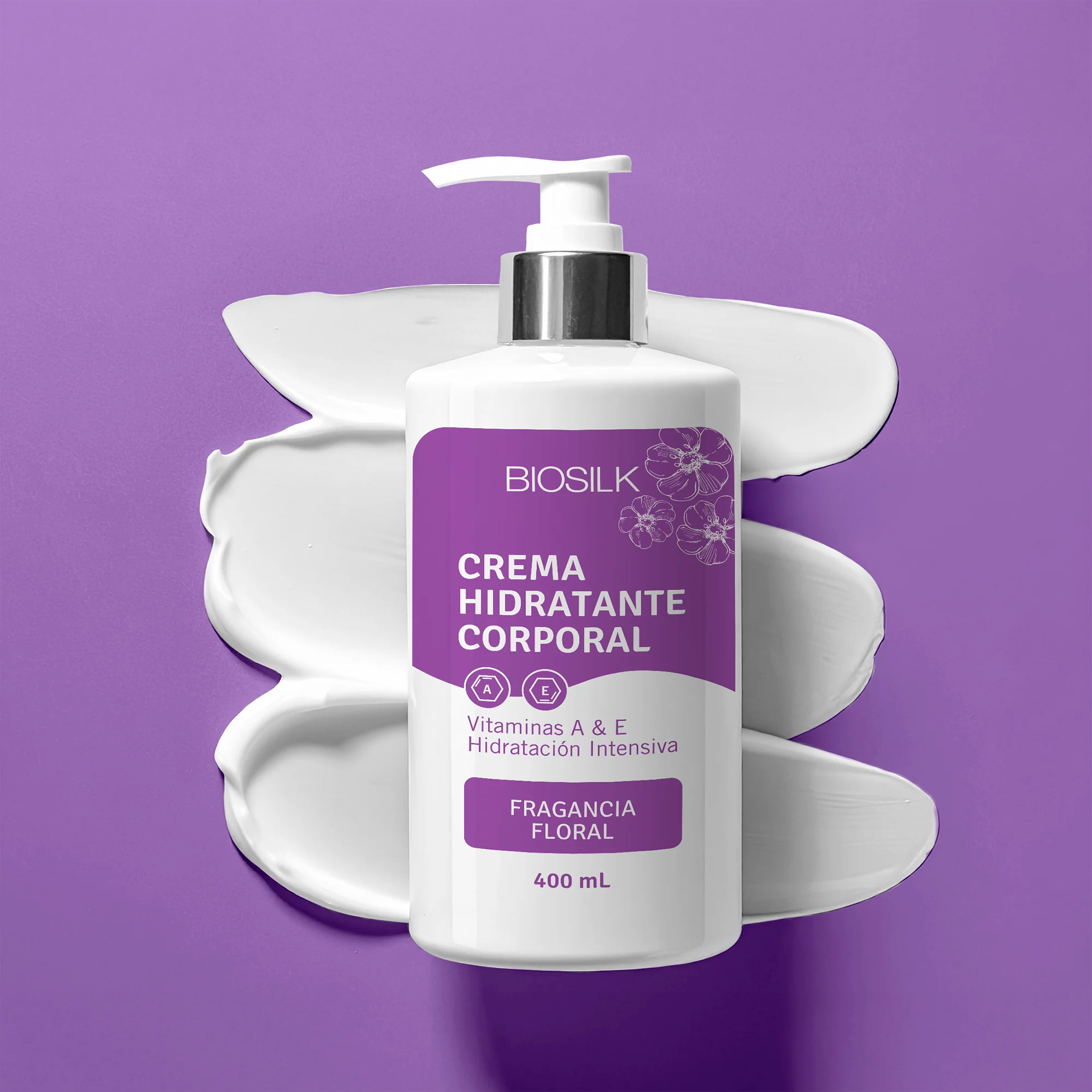 CREMA MANOS Y CUERPO VITAMINA A & E FLORAL BIOSILK