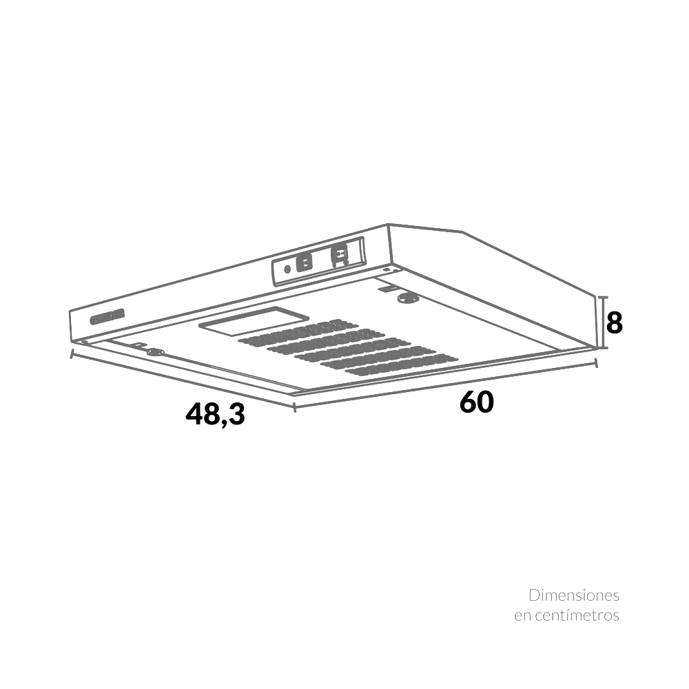 CAMPANA PARA COCINA 60CMx8CM/2VEL NEGR