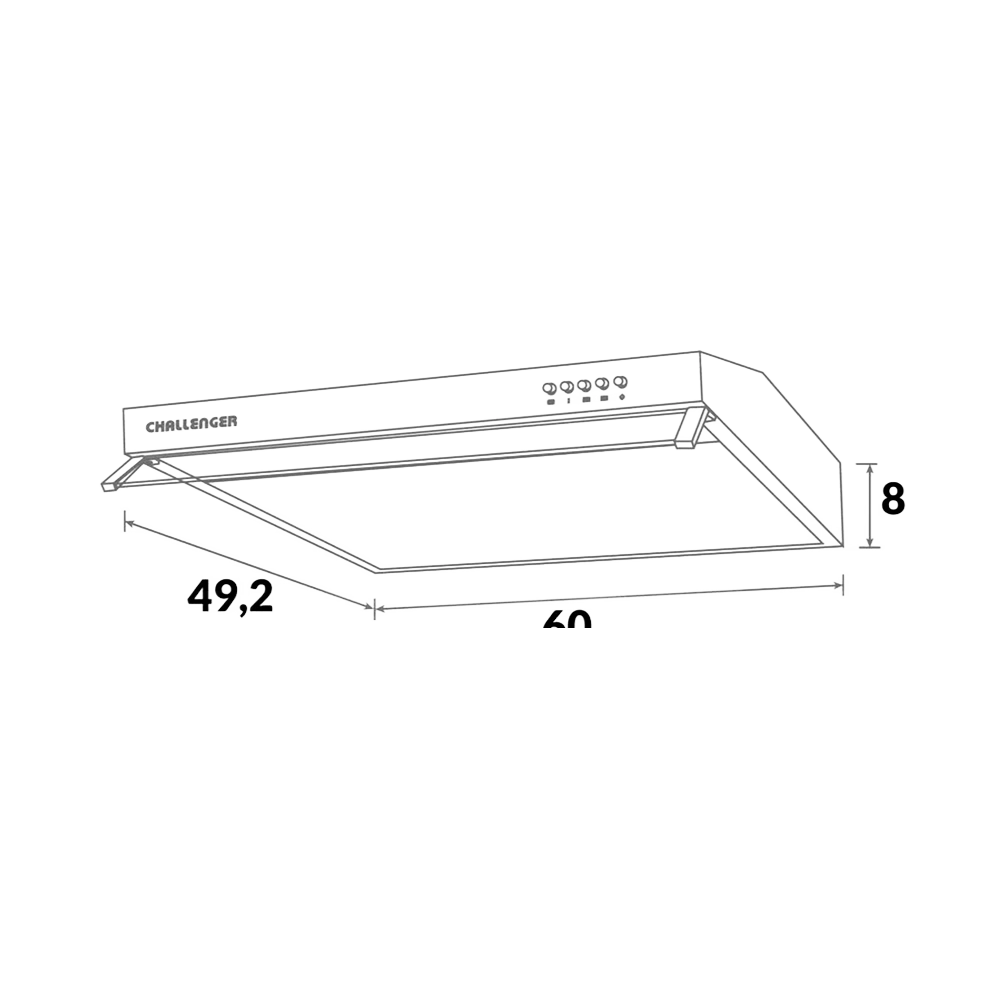 CAMPANA PARA COCINA 60CMx8CM/3VEL NEGRO