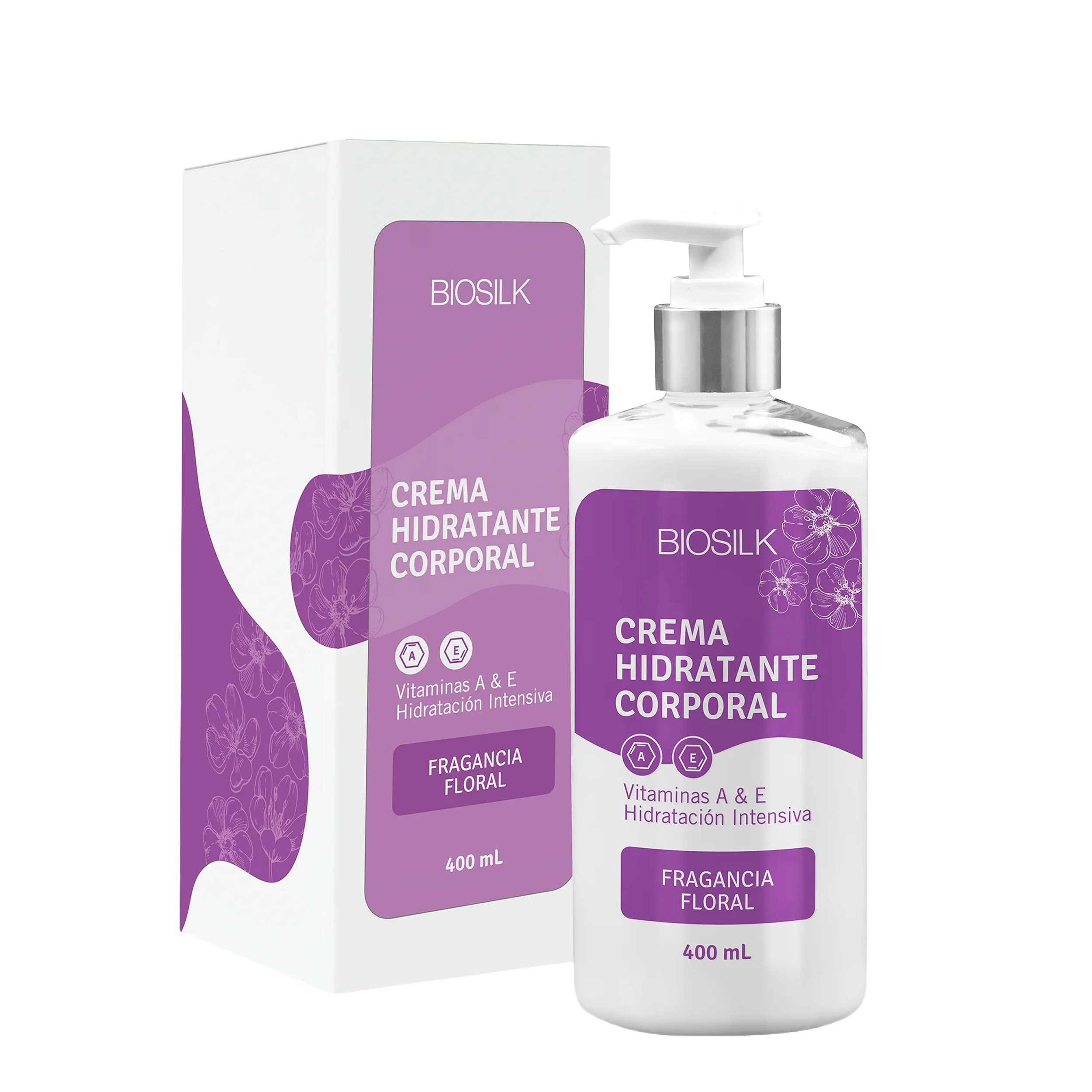 CREMA MANOS Y CUERPO VITAMINA A & E FLORAL BIOSILK