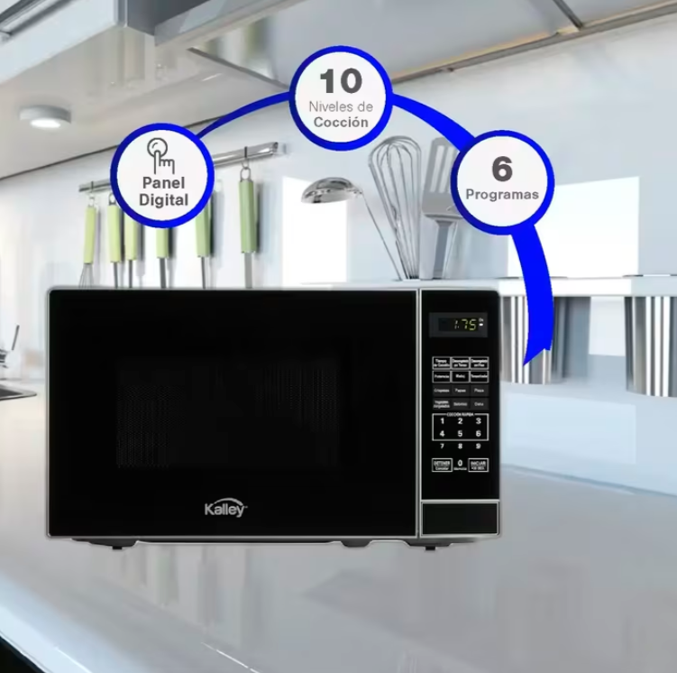 HORNO MICROHONDAS 0.7 MW07N NEGRO KALLEY