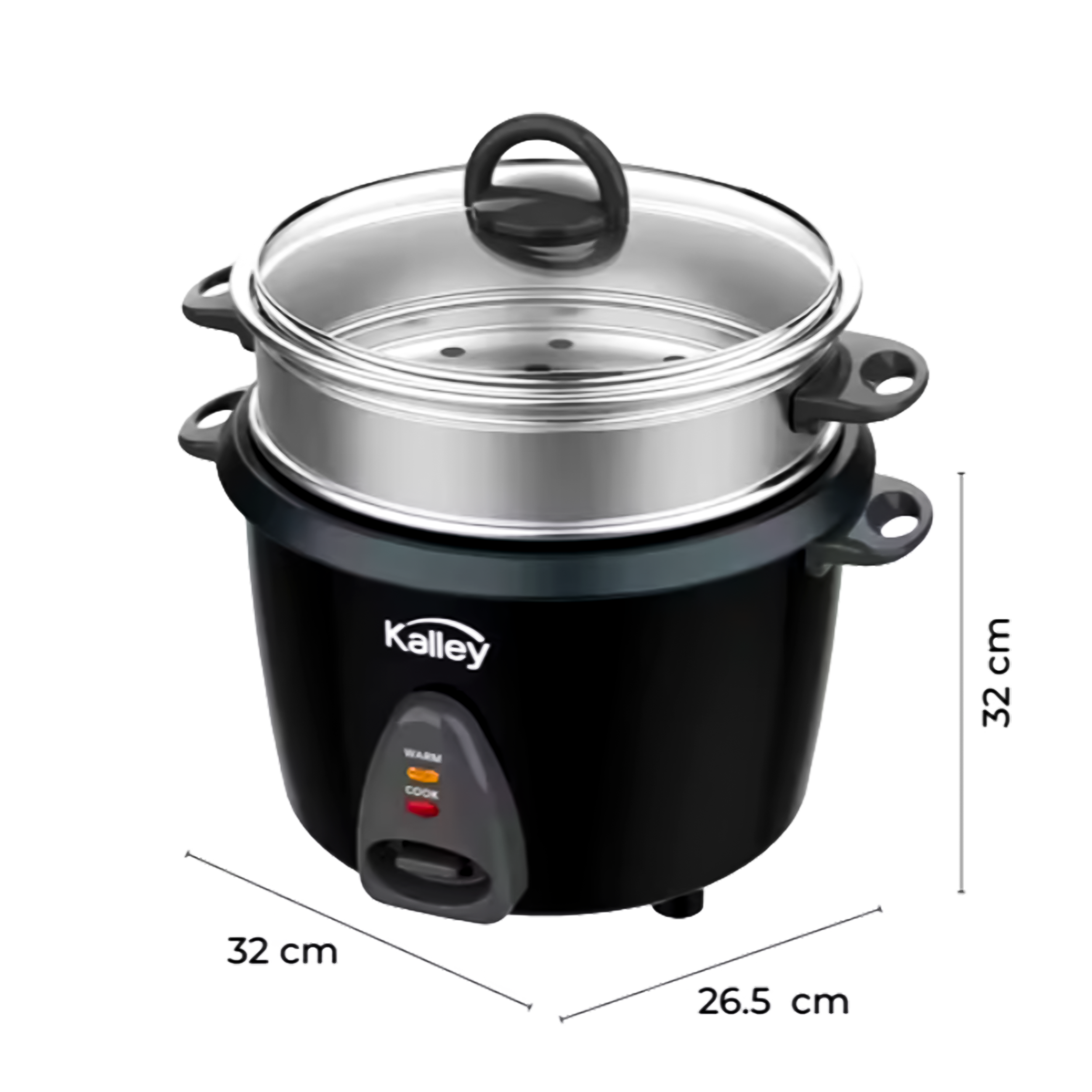 OLLA ARROCERA 10 TAZAS KALLEY NEGRO