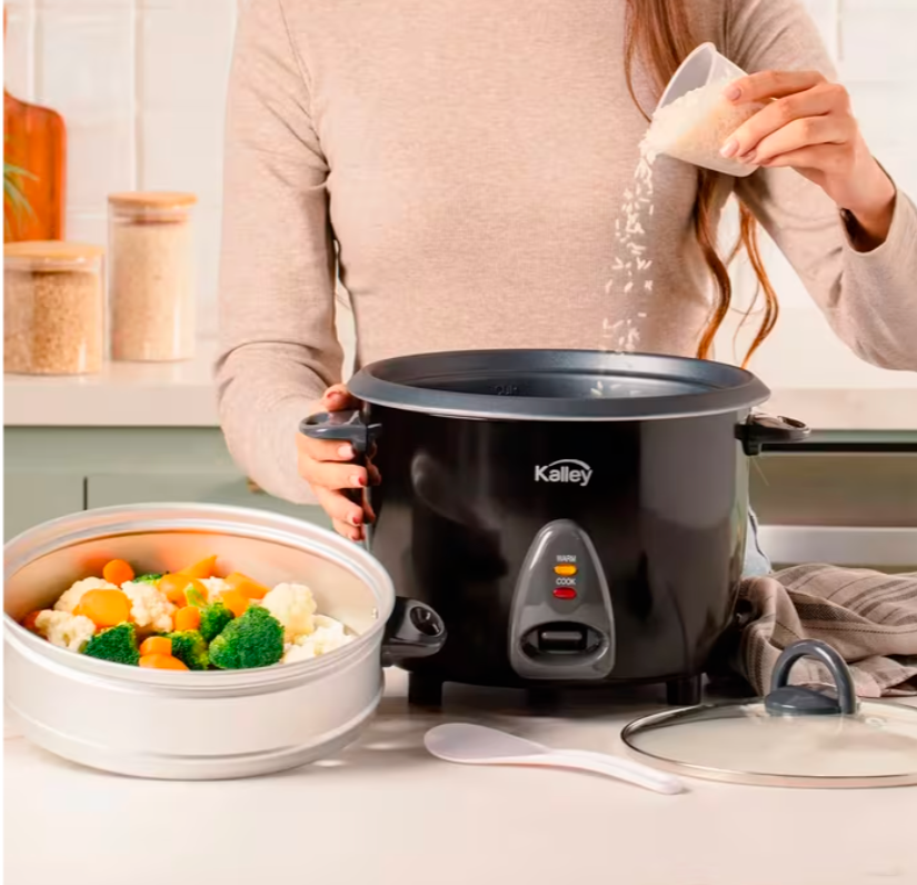 OLLA ARROCERA 10 TAZAS KALLEY NEGRO