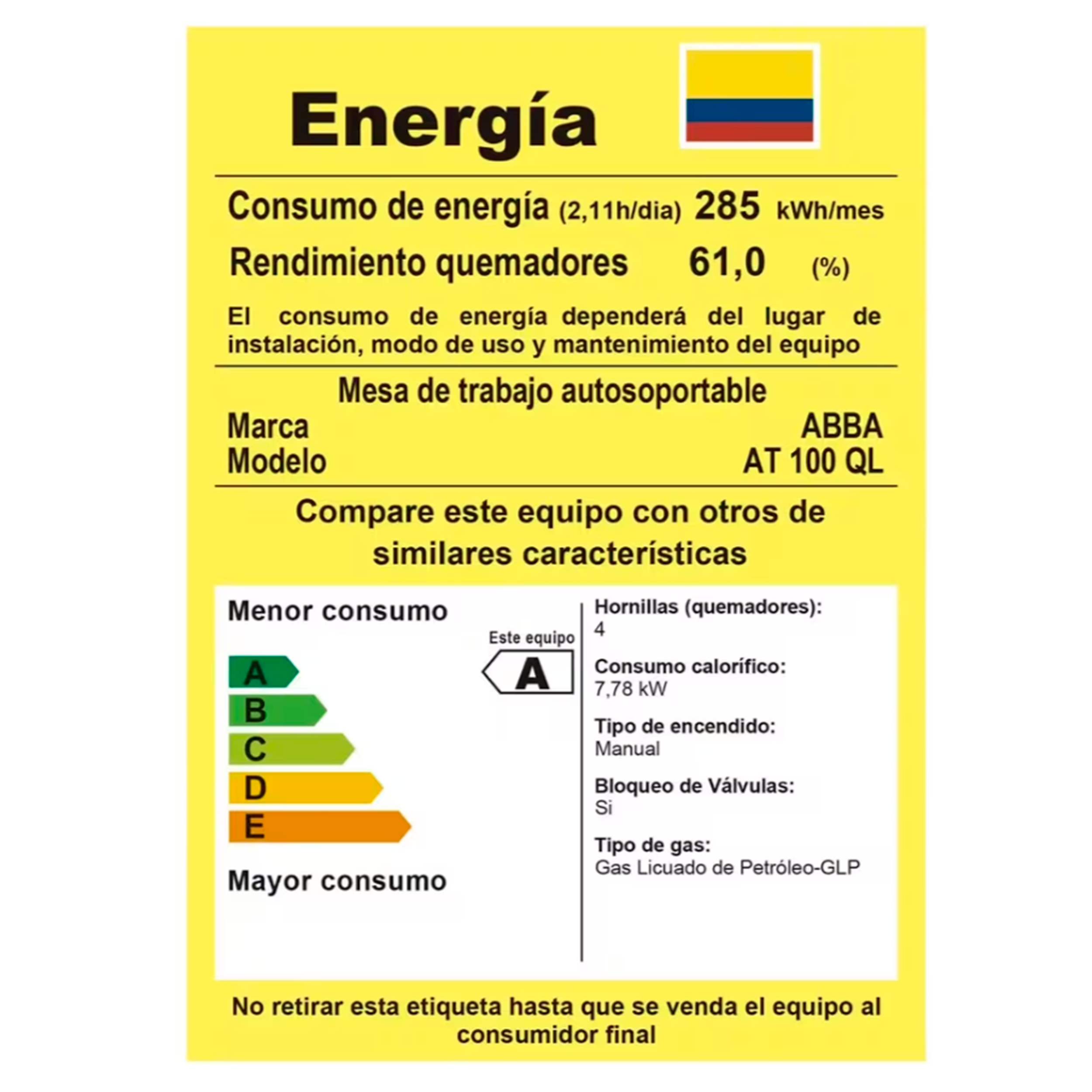 ESTUFA 2 PUERTAS GAS MESA A.INOX TORRE