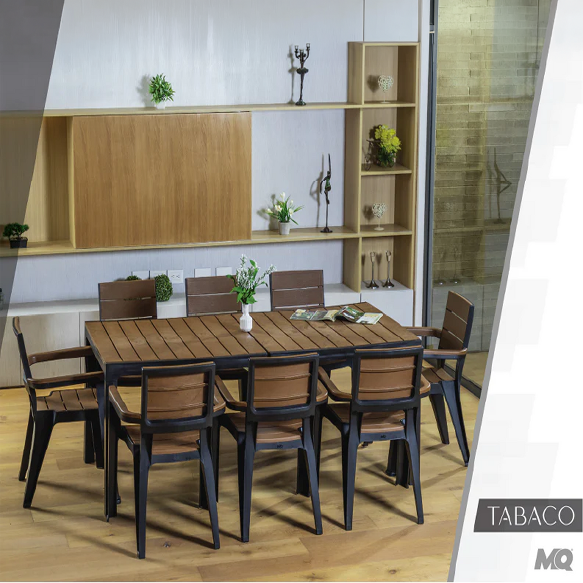 MESA MADEIRA RECTANGULAR TABACO MQ