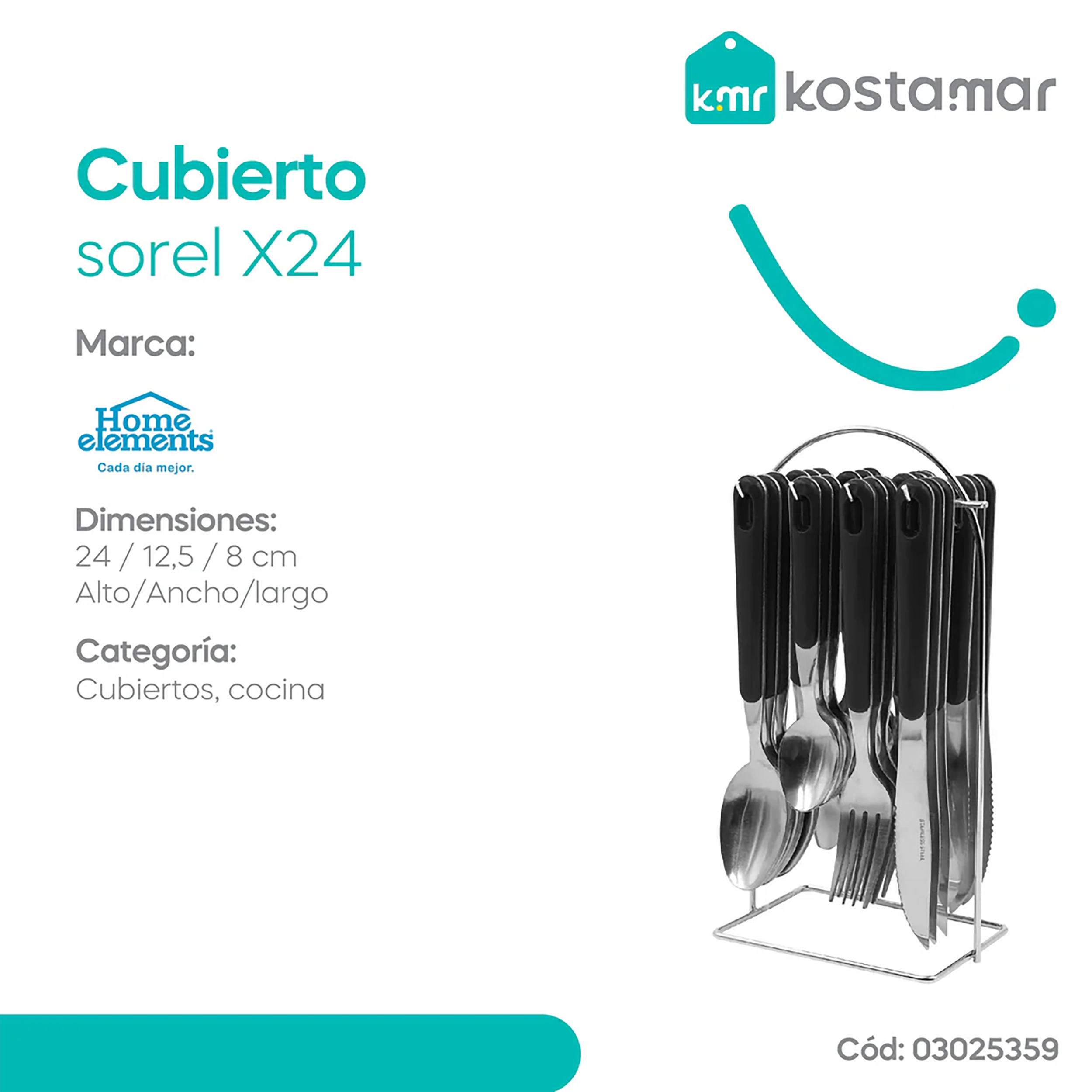 CUBIERTOS CAJA VENTANA X24 HE0361 SOREL