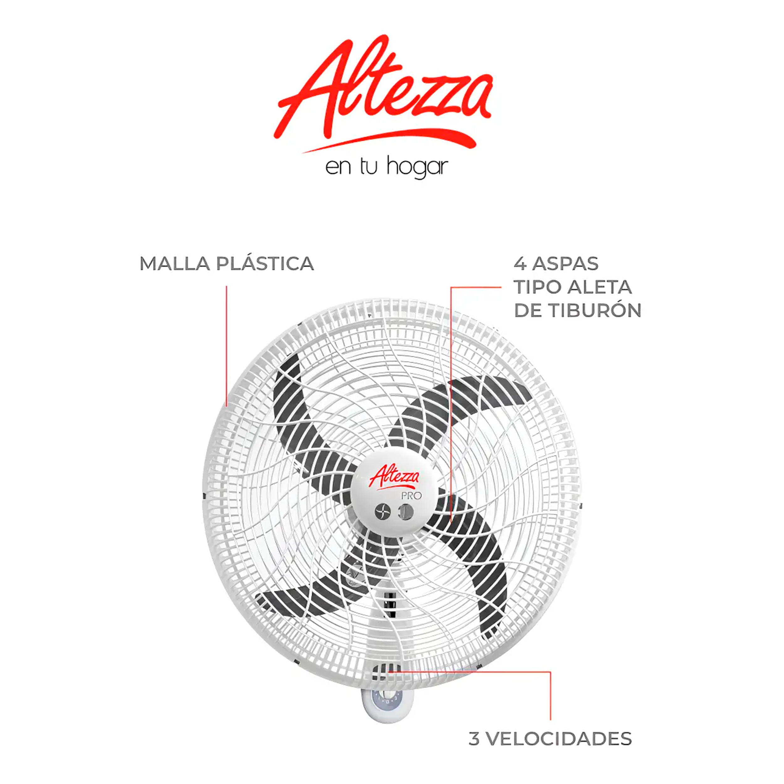 VTDOR ALTEZZA PRO PARED 18" M/PLAS BCO