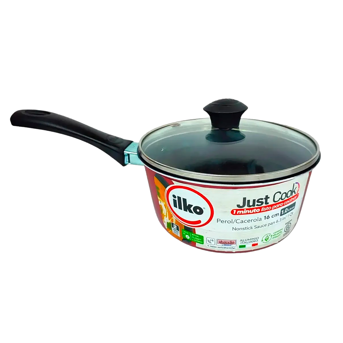 PEROL ILKO JUST COOK 16 CM CON TAPA
