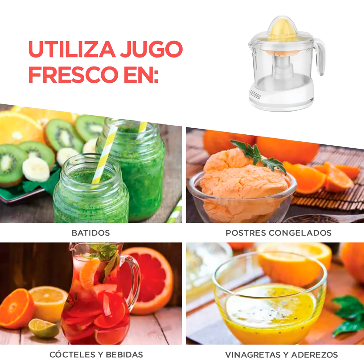 EXPRIMIDOR DE CITRICOS 32OZ BCO DOBLE CO
