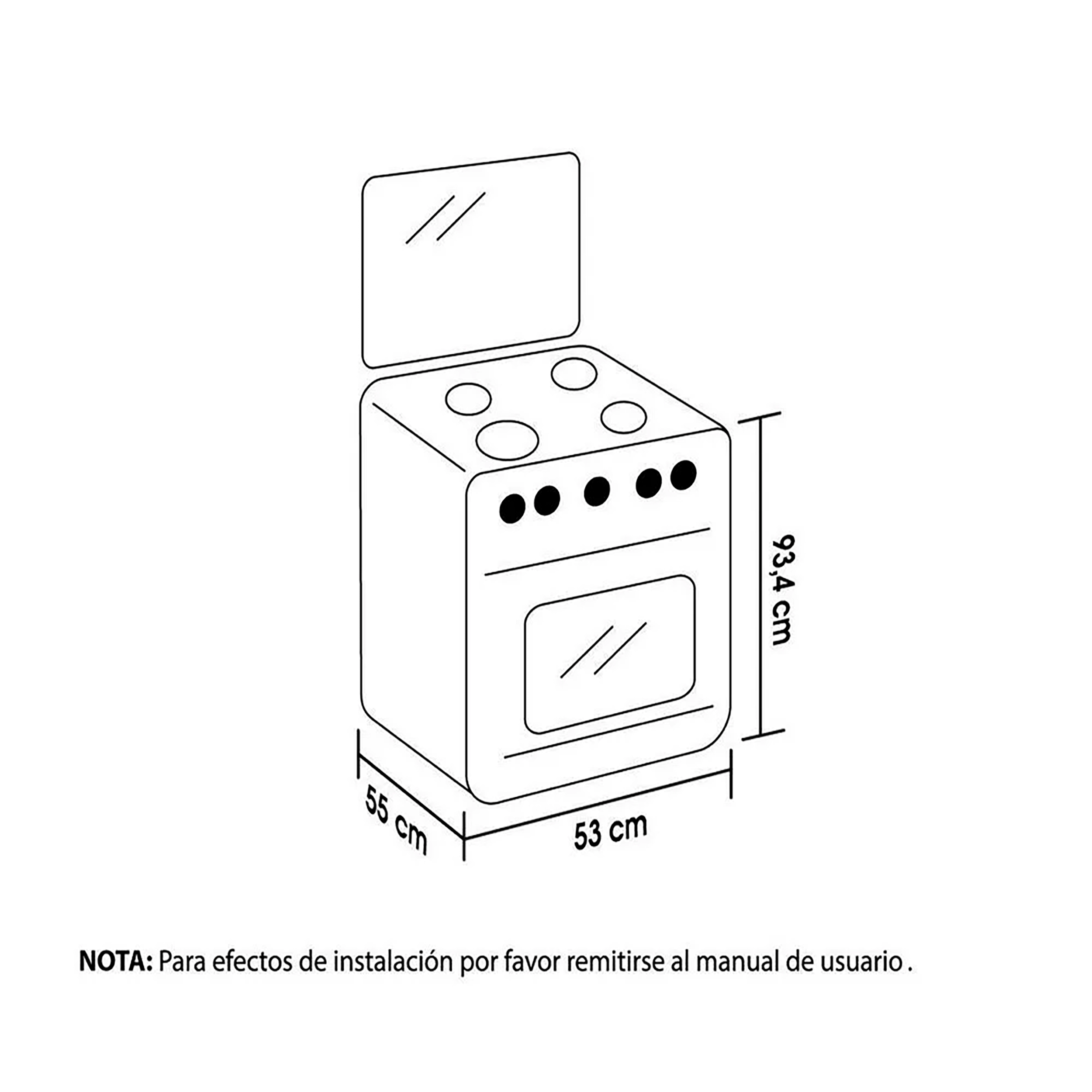 Estufa Romero Platina Haceb 50 cms Gas Natural Inox