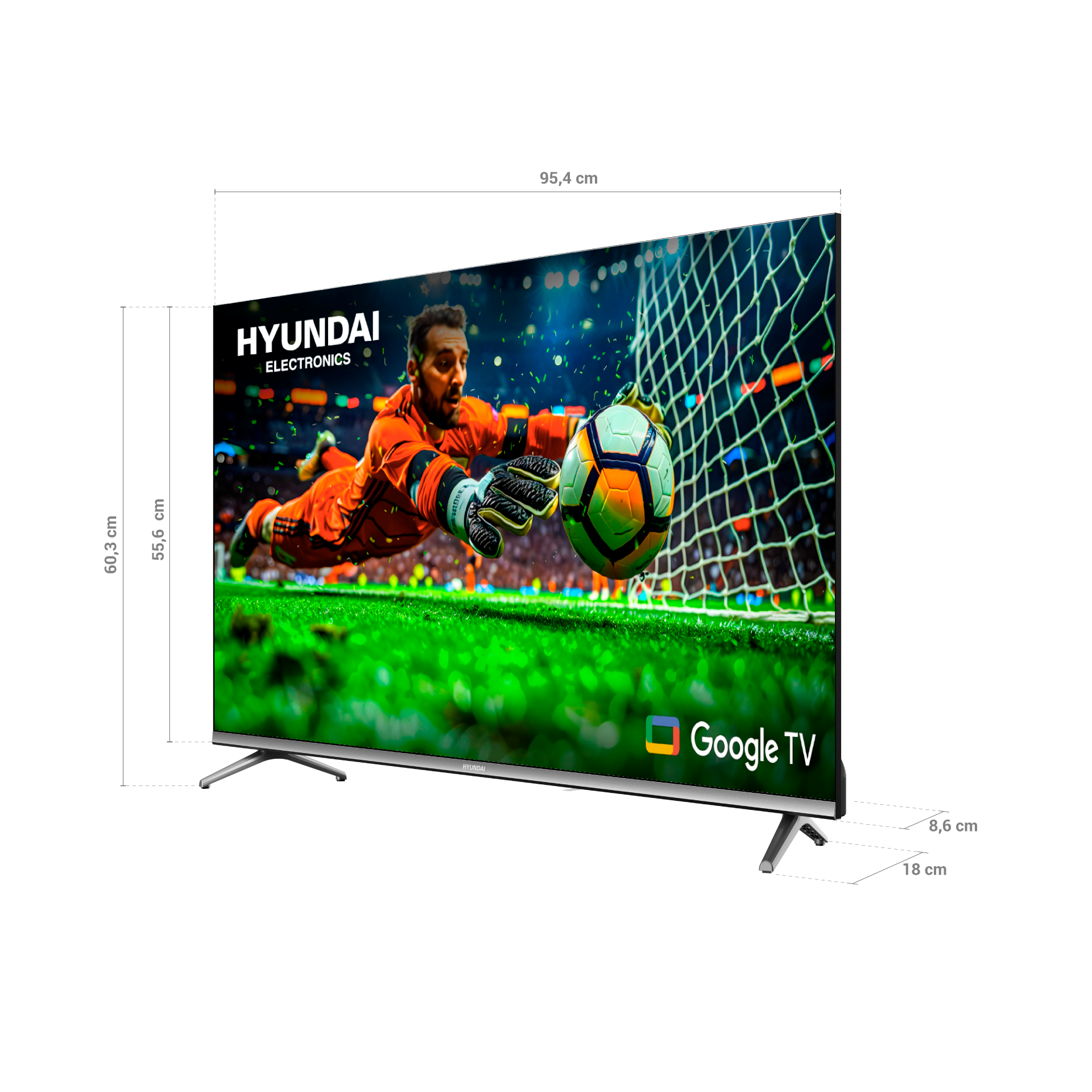 TV 43" LED SMART DIGITAL GOOGLE QLED HYUNDAI