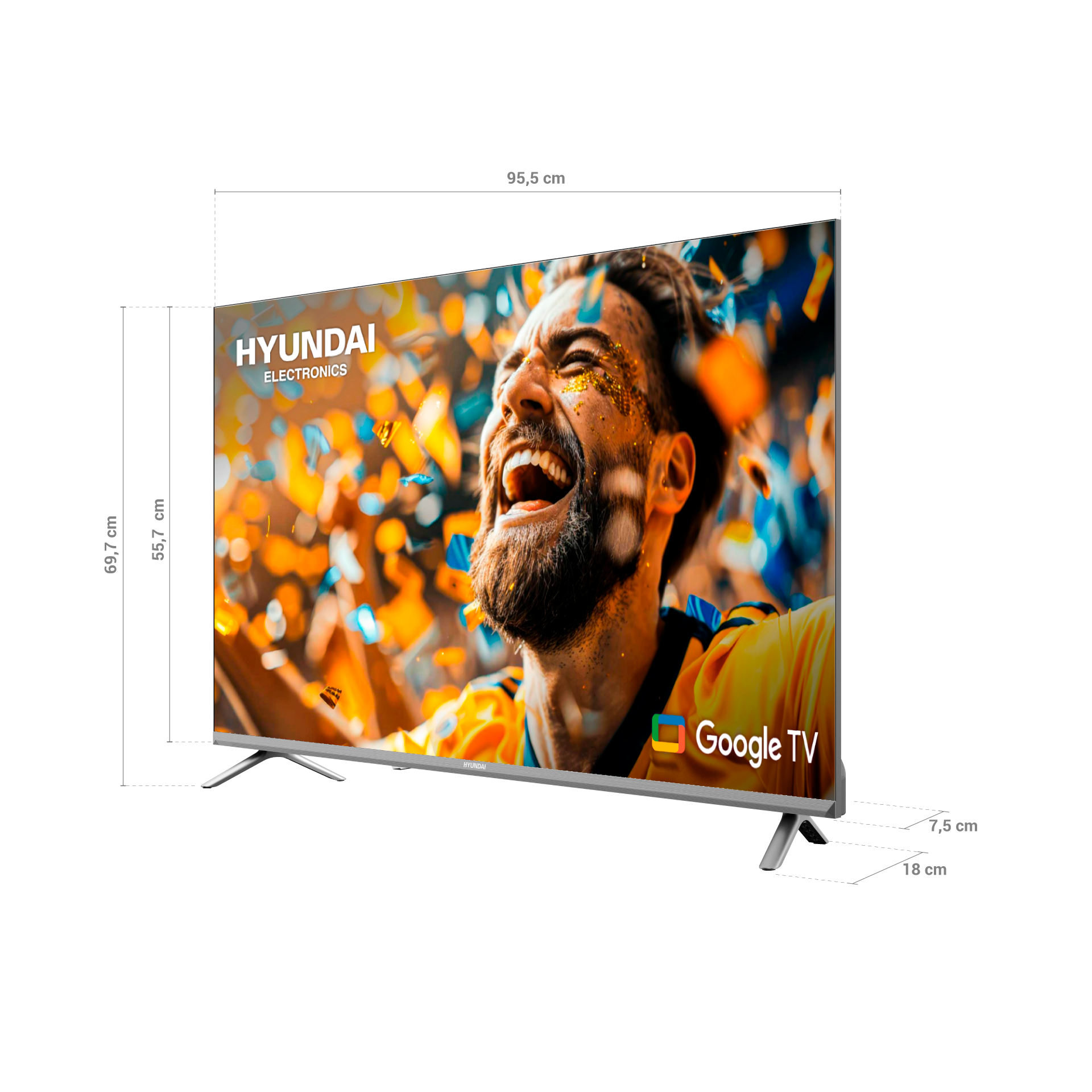 TV 43" LED SMART 109.2 CM GOOGLE HYUNDAI