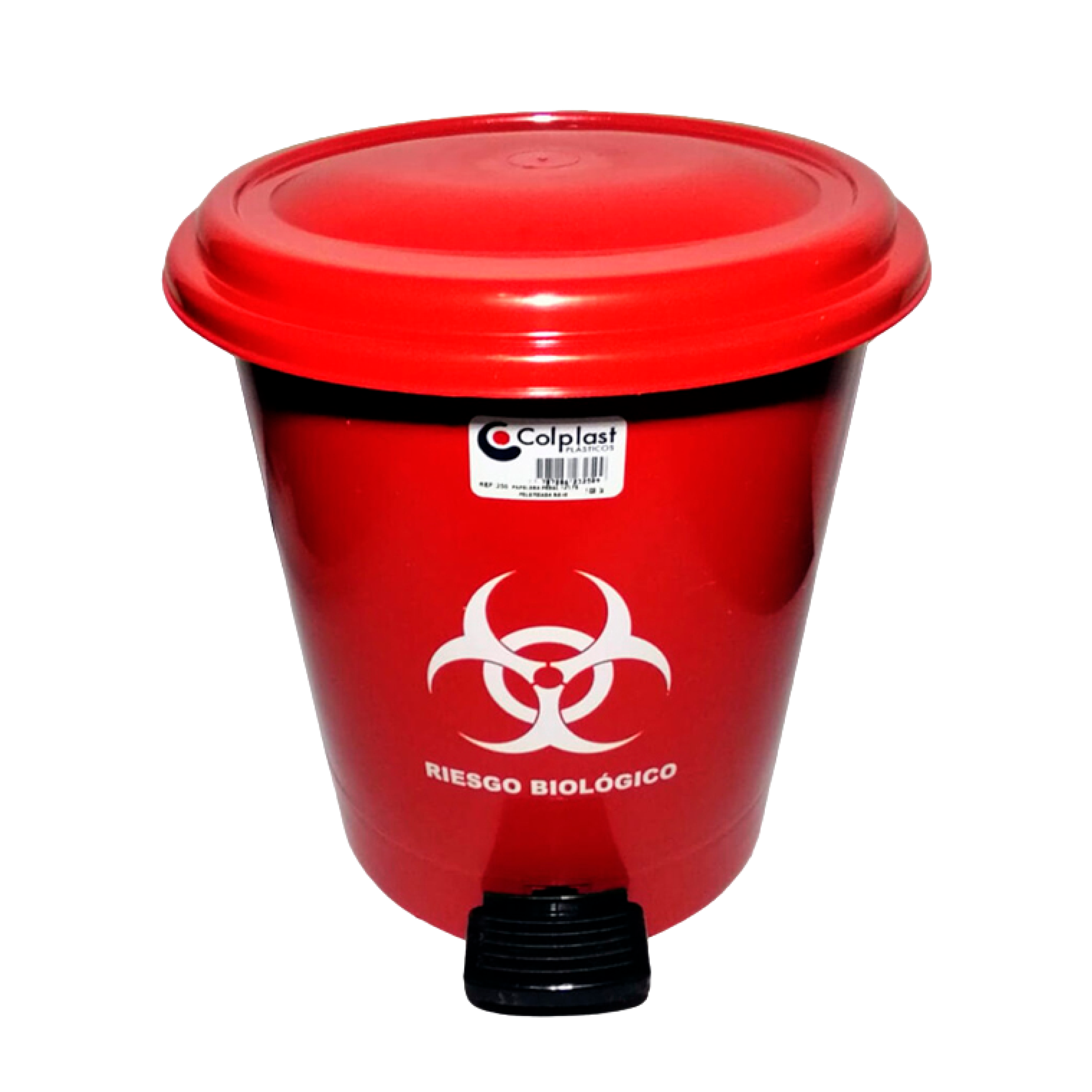 PAPELERA REDONDA PEDAL 12L ROJO COLPLAST