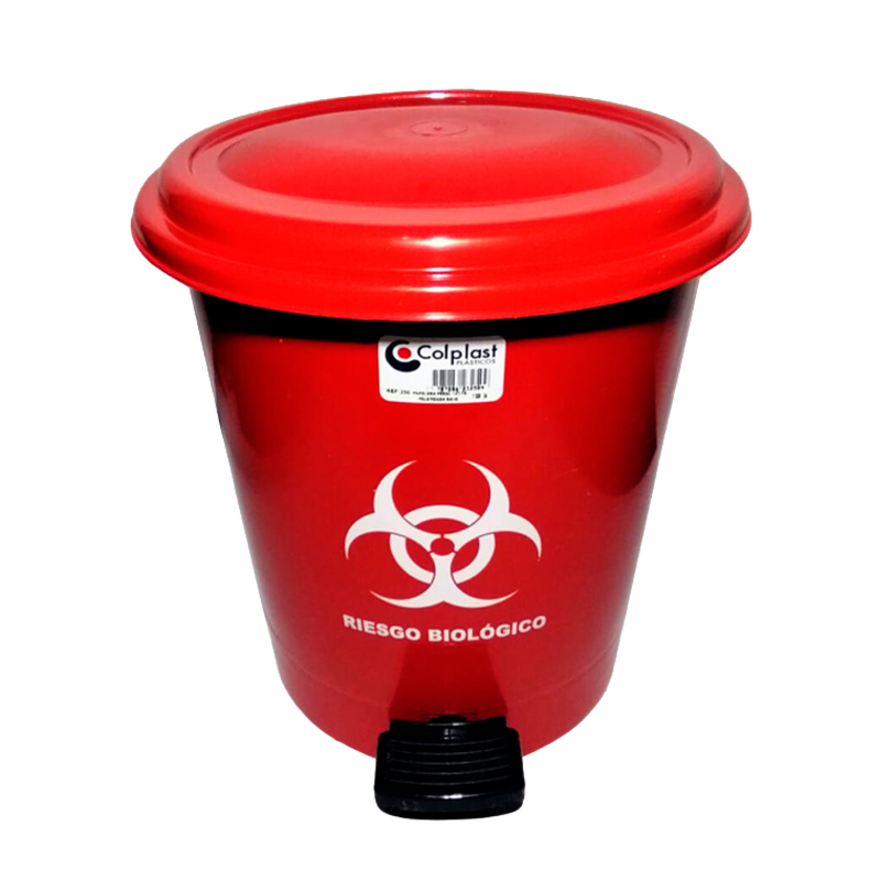PAPELERA REDONDA PEDAL 12L ROJO COLPLAST