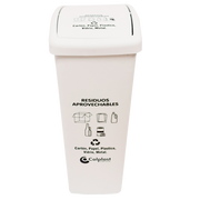 PAPELERA PLANA 55L BLANCO PELETIZADA COL