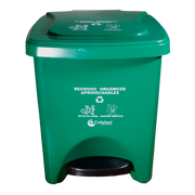 PAPELERA CUADRADA PEDAL 22L VERDE COLPLA
