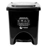 PAPELERA CUADRADA PEDAL 22L NEGRO COLPLA