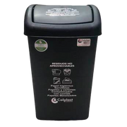 PAPELERA 36LTS PLANA NEGRO COLPAST