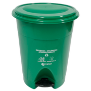 PAPELERA 25L VERD REDONDA PEDAL COLPLAST