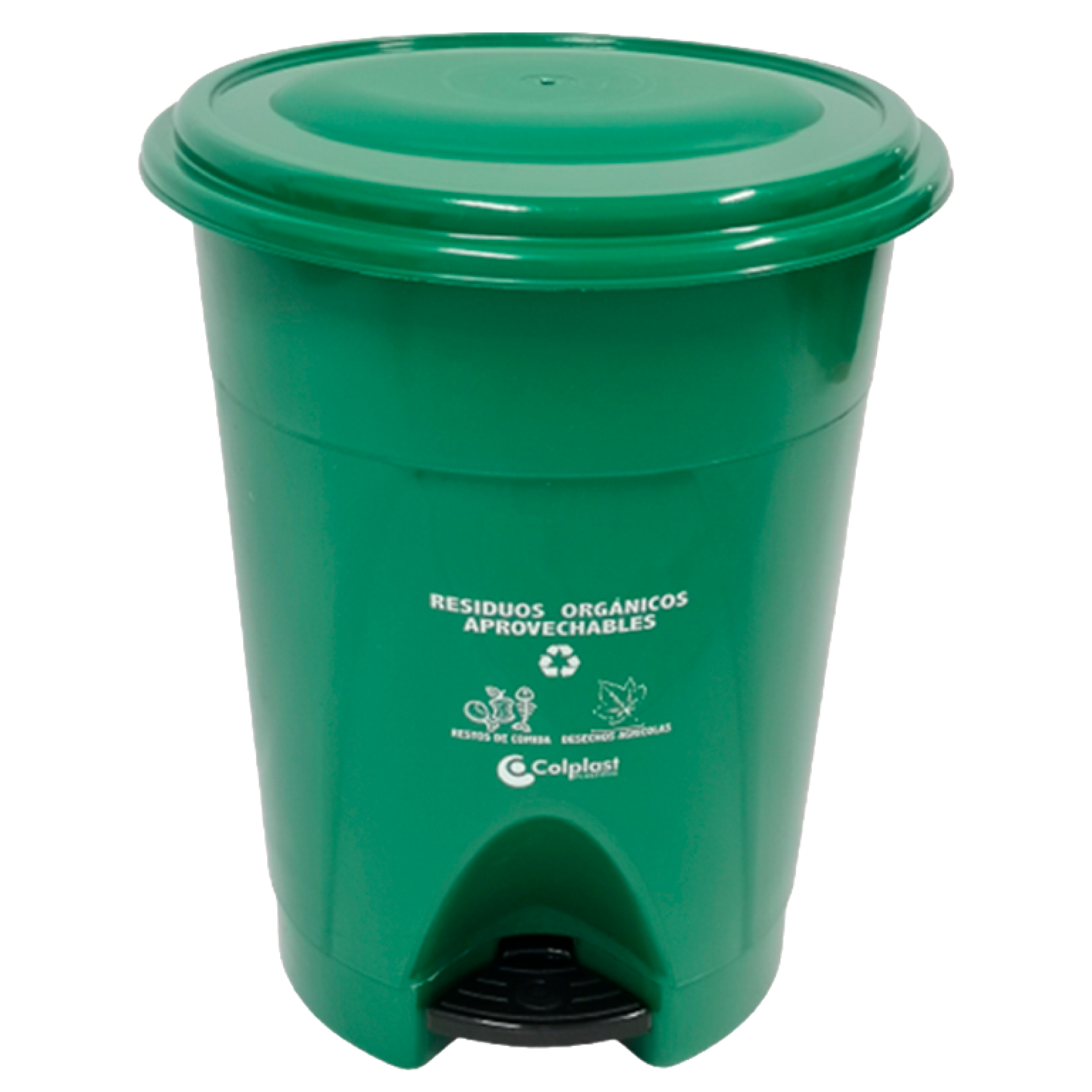 PAPELERA 25L VERD REDONDA PEDAL COLPLAST