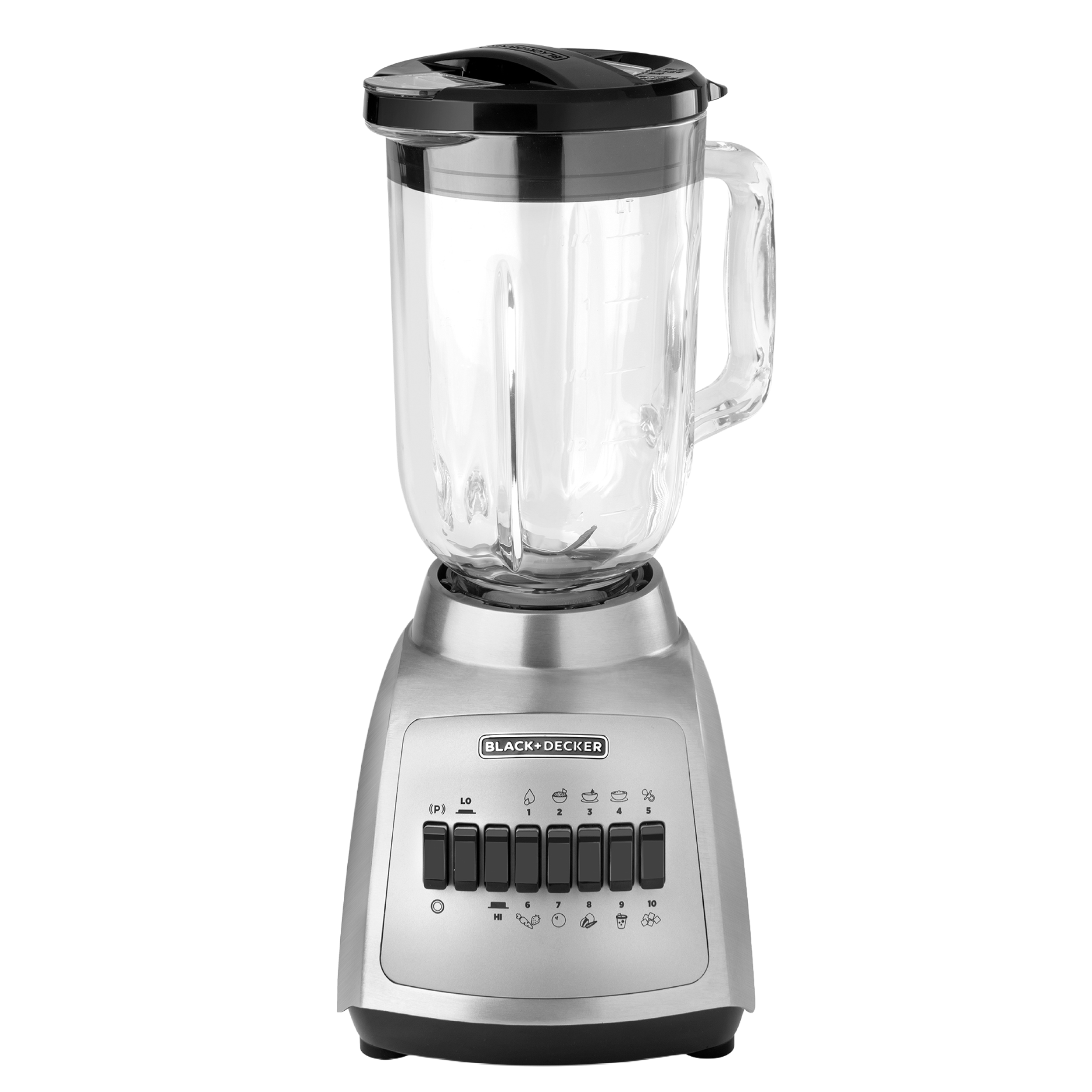 LICUADORA DURAPRO 10V V/VIDRIO PLATA