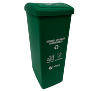 PAPELERA PLANA 55L VERDE PELETIZADA COLP