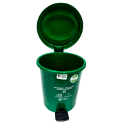 PAPELERA REDOND PEDAL 12L VERDE COLPLAST