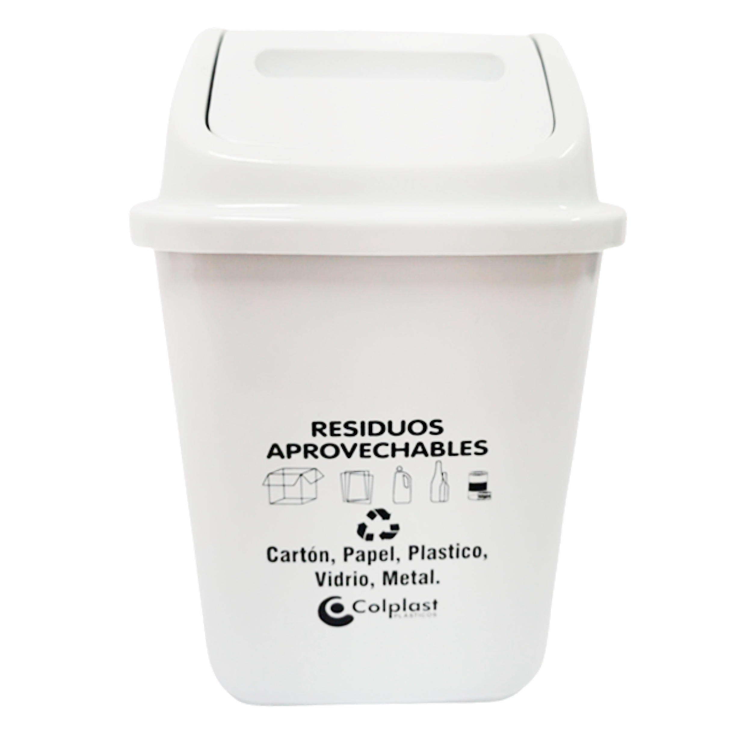 PAPELERA VAIVEN 10 LT - BLANCA  COLPLAST